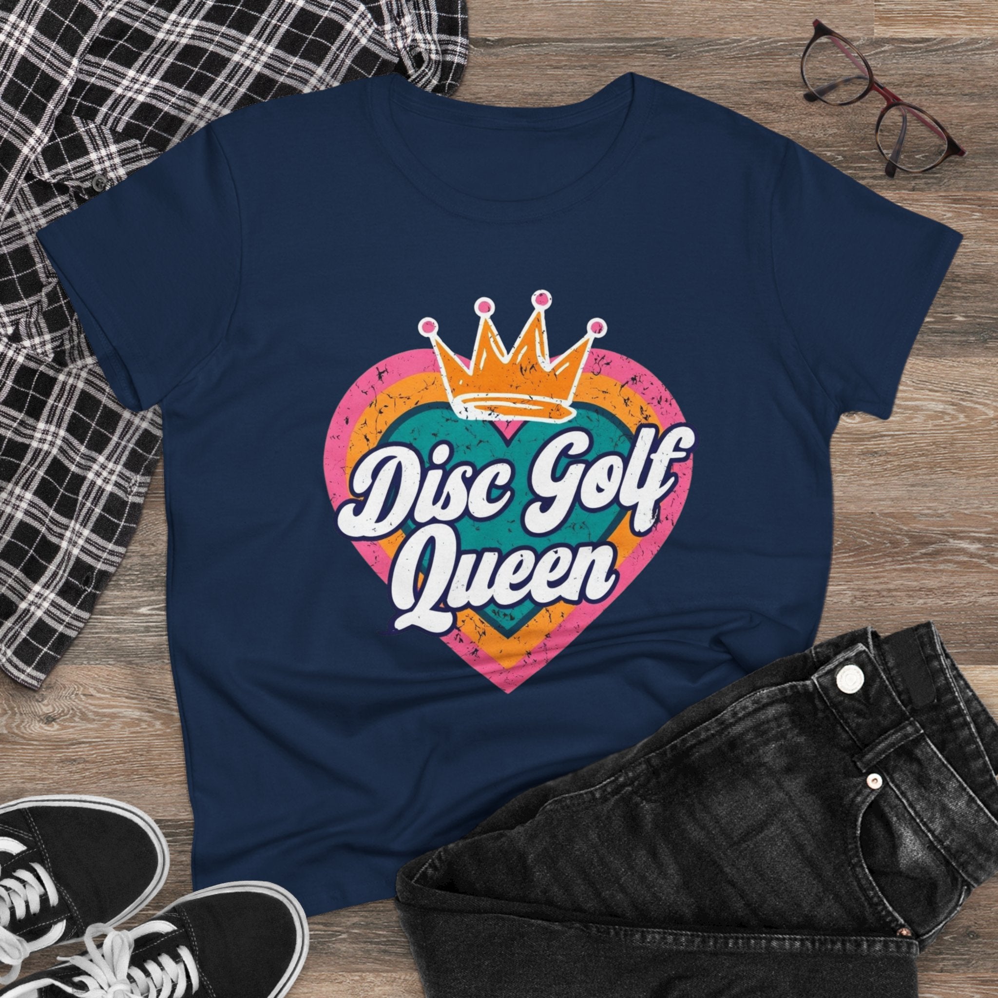 Disc Golf Queen Women's Tee, Fun Disc Golf T-Shirt, Sporty Graphic Tee, Gift for Disc Golf Lovers, Casual Outfit, Summer Wardrobe