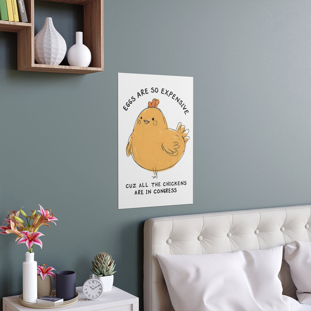 Eggs are Expensive Protest Sign Print, Wall Art, Home Decor, Funny Poster Gift, Indoor Outdoor Art Silk Poster, anti Trump