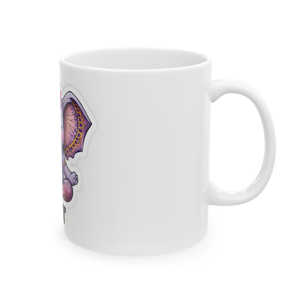 FDT Peaceful Elephant Meditation Ceramic Mug, Zen Coffee Cup, Relaxing Gift, Yoga Lover's Mug, Spiritual Tea Mug, Mindfulness Activist gift