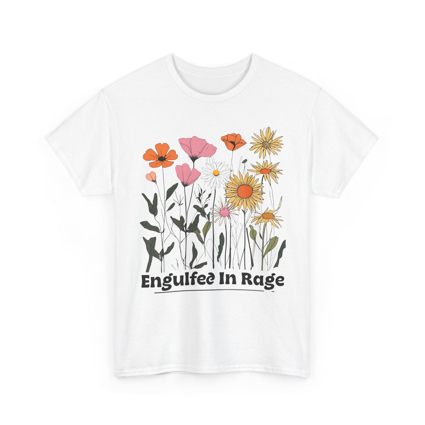 Engulfed in Rage Tee, Anger T-Shirt, Unisex Graphic Shirt, Emotion Top, Heavy Cotton Tee for Men and Women