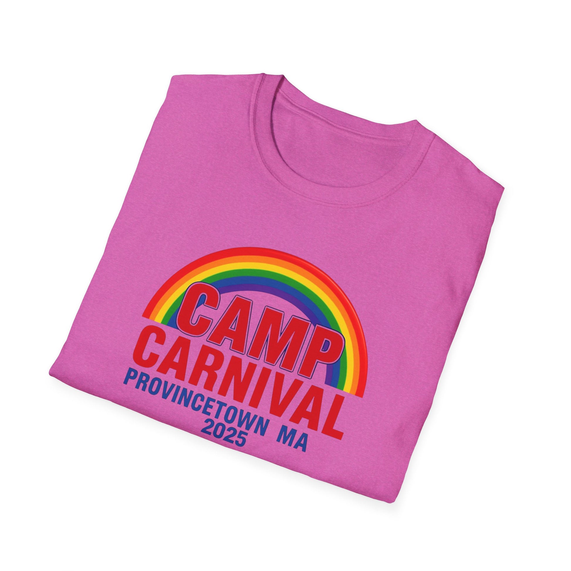 Rainbow Camp Carnival Ptown Unisex T-Shirt, LGBTQ+ Pride Apparel, Summer Festival Top, Gift for Camp Lovers, 2025 Event Shirt