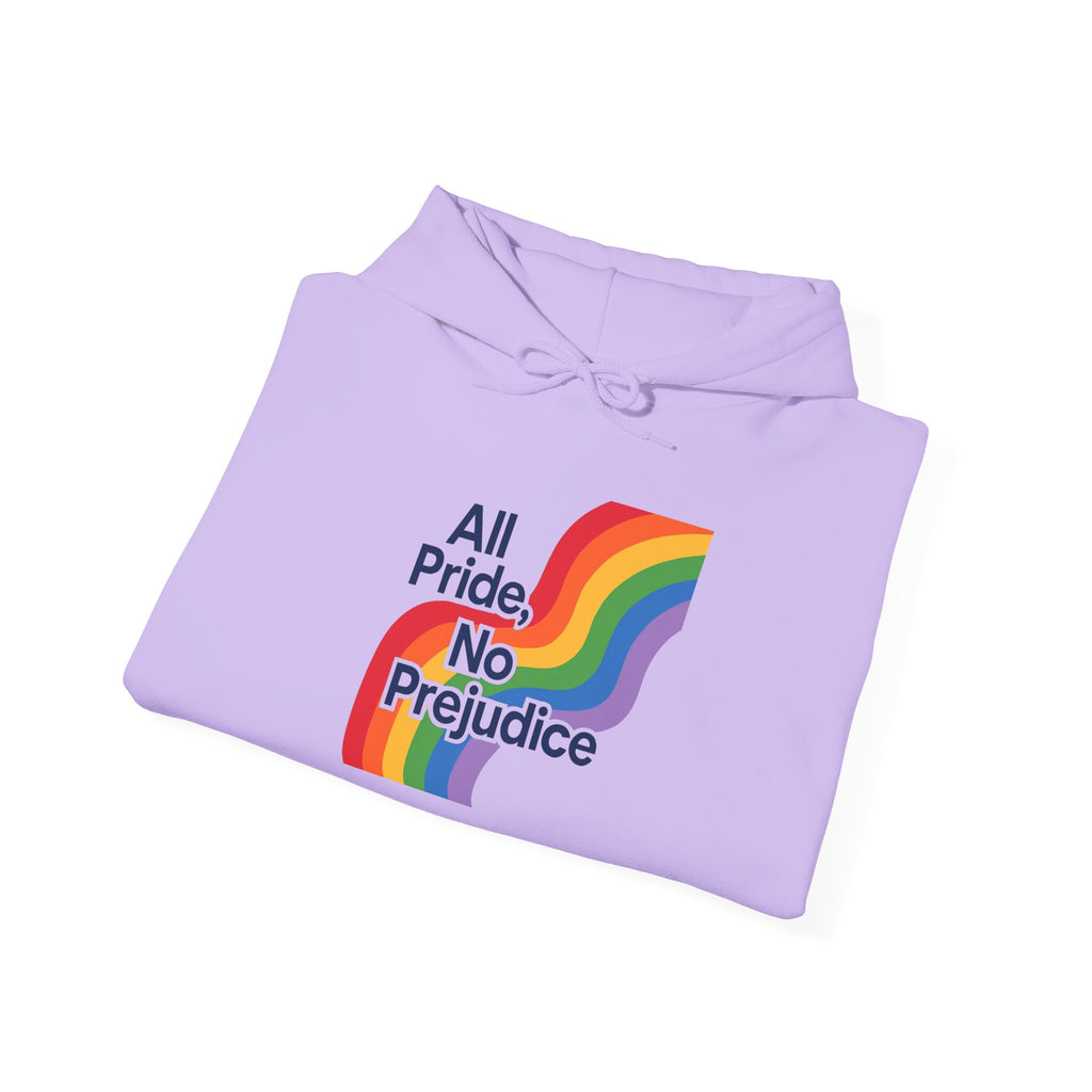 Pride Celebration Hoodie, Unisex Rainbow Sweatshirt, LGBTQ+ Hoodie, All Pride No Prejudice Sweatshirt, Comfortable Pride Wear anti trump