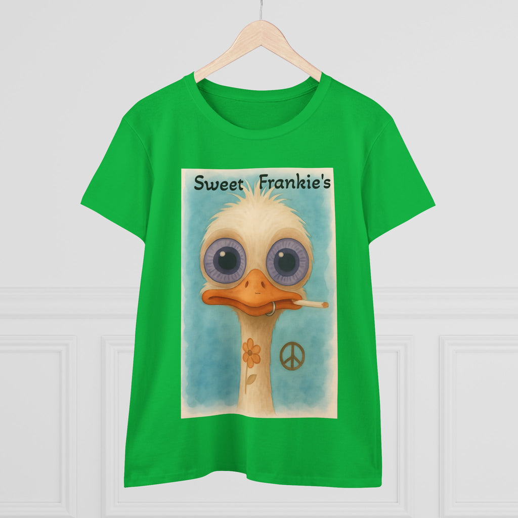 T-Shirt, Sweet Frankies Ostrich Graphic Tee, Funny Tee, Women's Graphic Shirt, Gift for Her, Women's Cotton Shirt social justice wear
