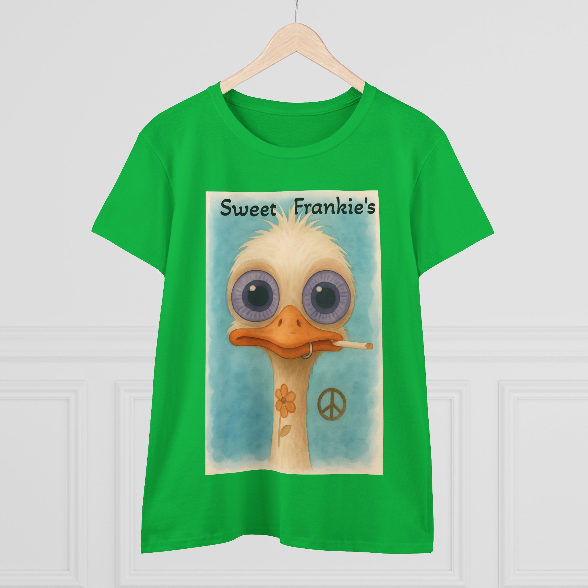 T-Shirt, Sweet Frankies Ostrich Graphic Tee, Funny Tee, Women's Graphic Shirt, Gift for Her, Women's Cotton Shirt social justice wear