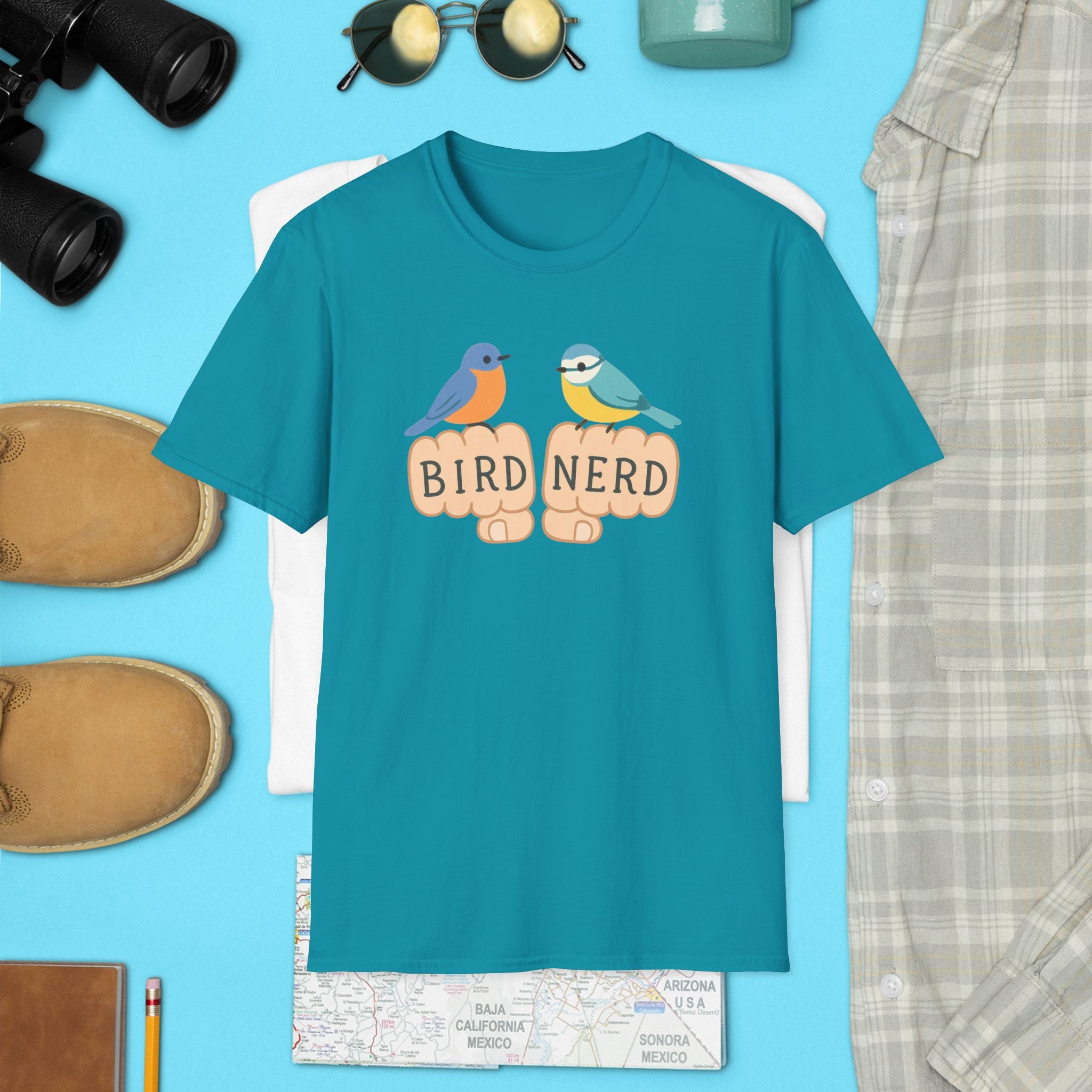 Bird Nerd Unisex Softstyle T-Shirt, Perfect for Bird Lovers, Nature Enthusiasts, Gift for Birdwatchers, Casual Wear,  Apparel bird gift