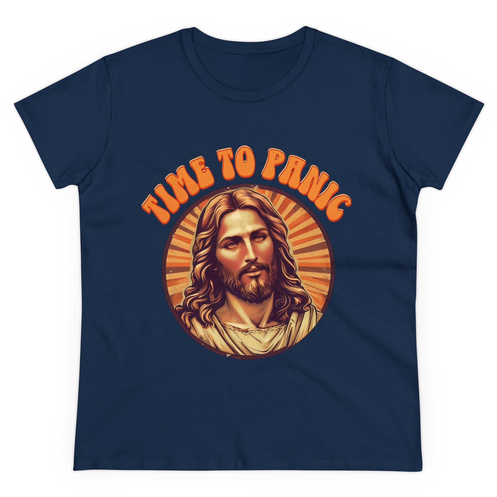 Graphic Tee, Funny Jesus Shirt, Panic Quote Women's T-Shirt, Religious Humor Top, Christian Apparel, Novelty Gift for Her, Midweight Cotton