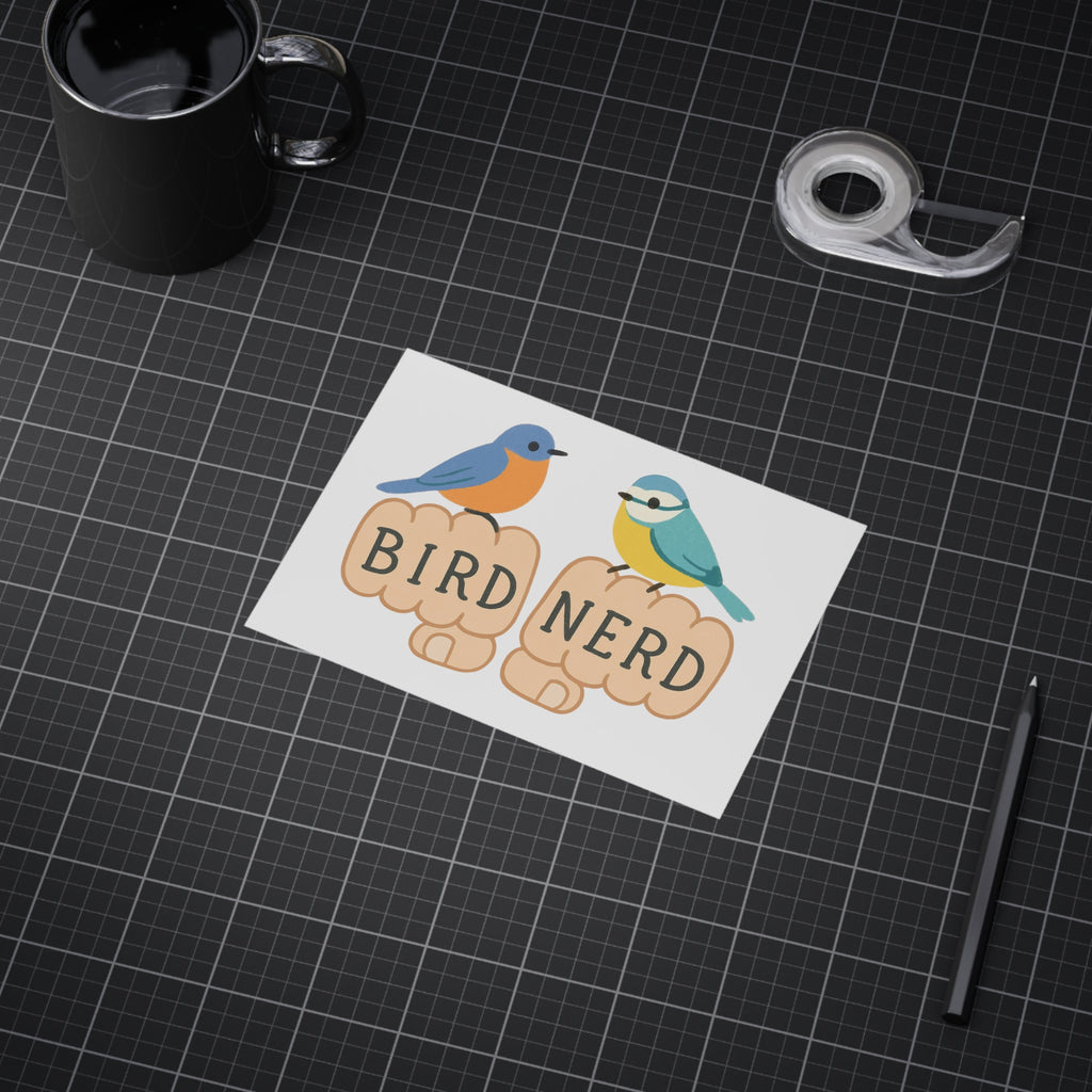 Bird Nerd Unframed Prints, Nature Lover Artwork, Bird Decor, Gift for Birdwatchers, Cute Wall Art for Home Birding gift knuckle, tattoos