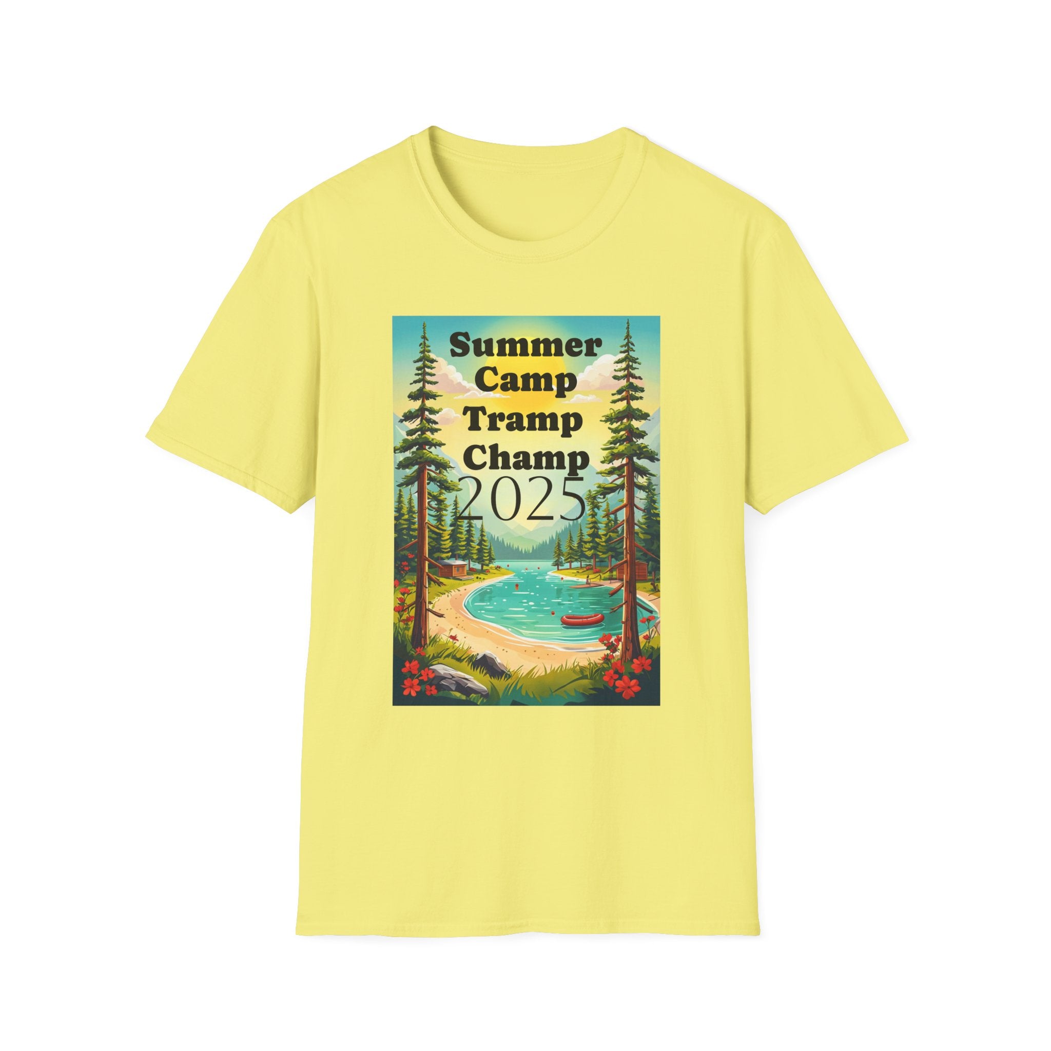 Unisex Summer Camp T-Shirt, Fun Camp Tee, Outdoor Adventure Shirt, Camping Gift, Tramp Champ Apparel, 2025 Summer Tees