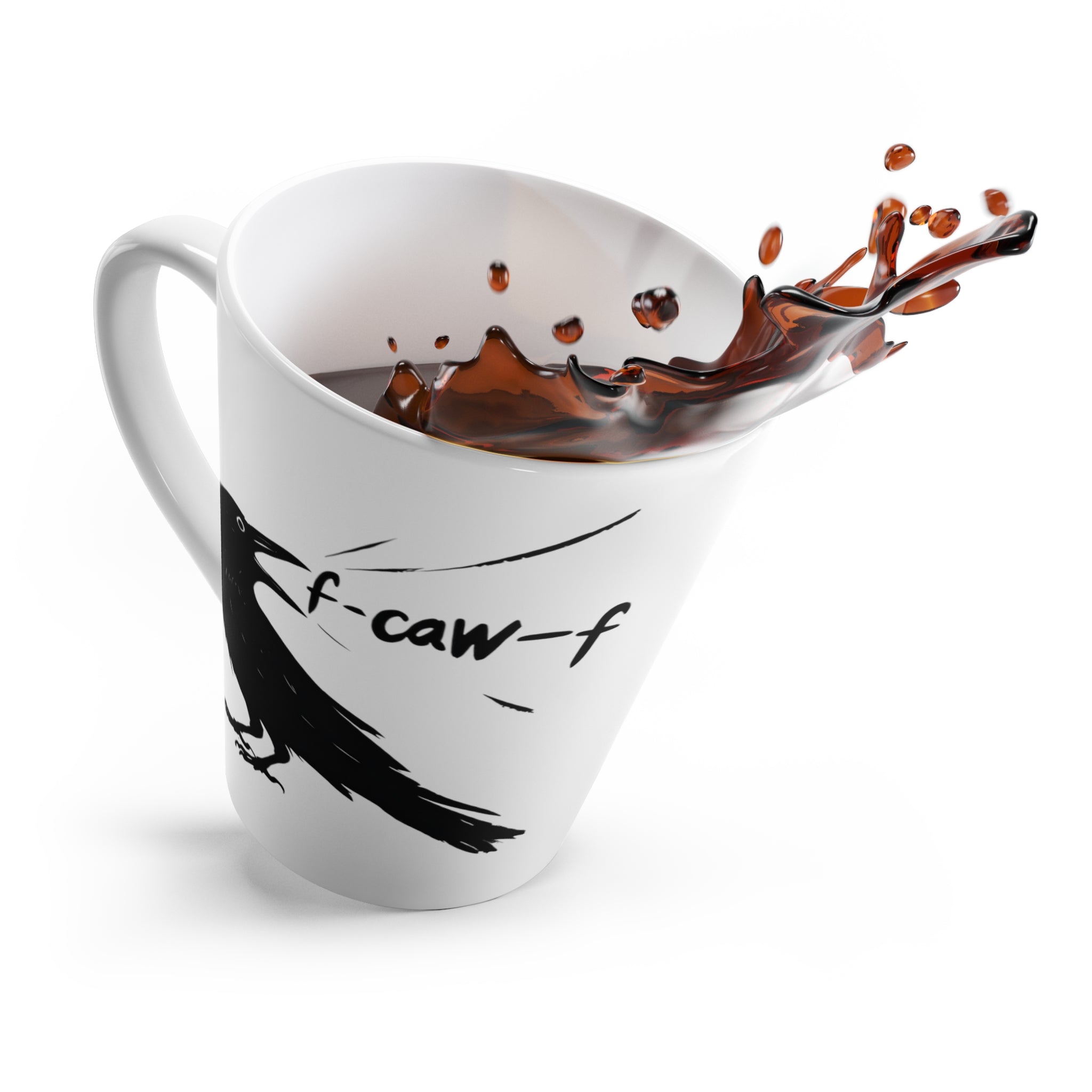 F off Sarcastic Crow Latte Mug, Funny Protest Social Justice Gift, F Off Black Bird Mug, Rebellion Cup, Activist Coffee Gift, Sassy