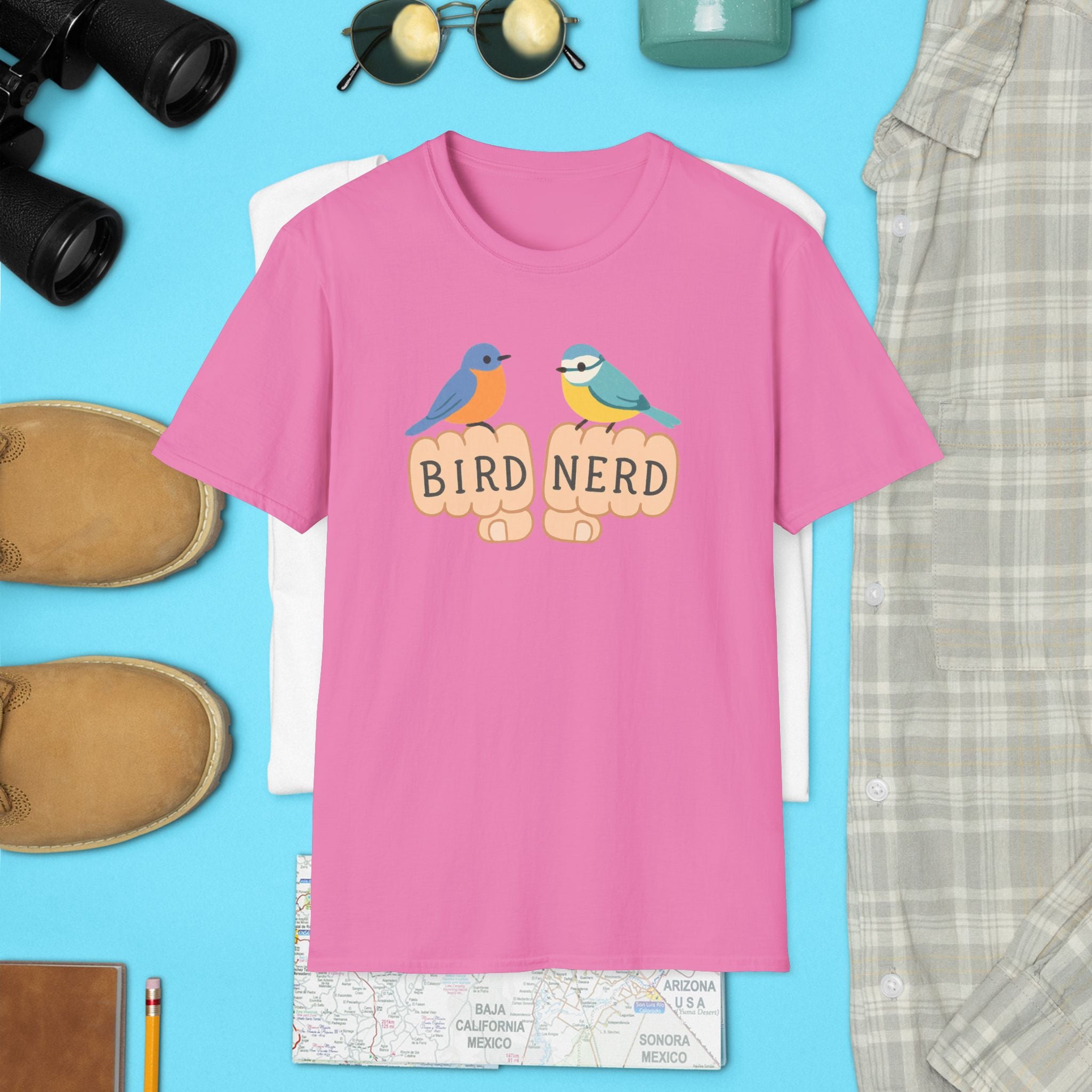 Bird Nerd Unisex Softstyle T-Shirt, Perfect for Bird Lovers, Nature Enthusiasts, Gift for Birdwatchers, Casual Wear,  Apparel bird gift