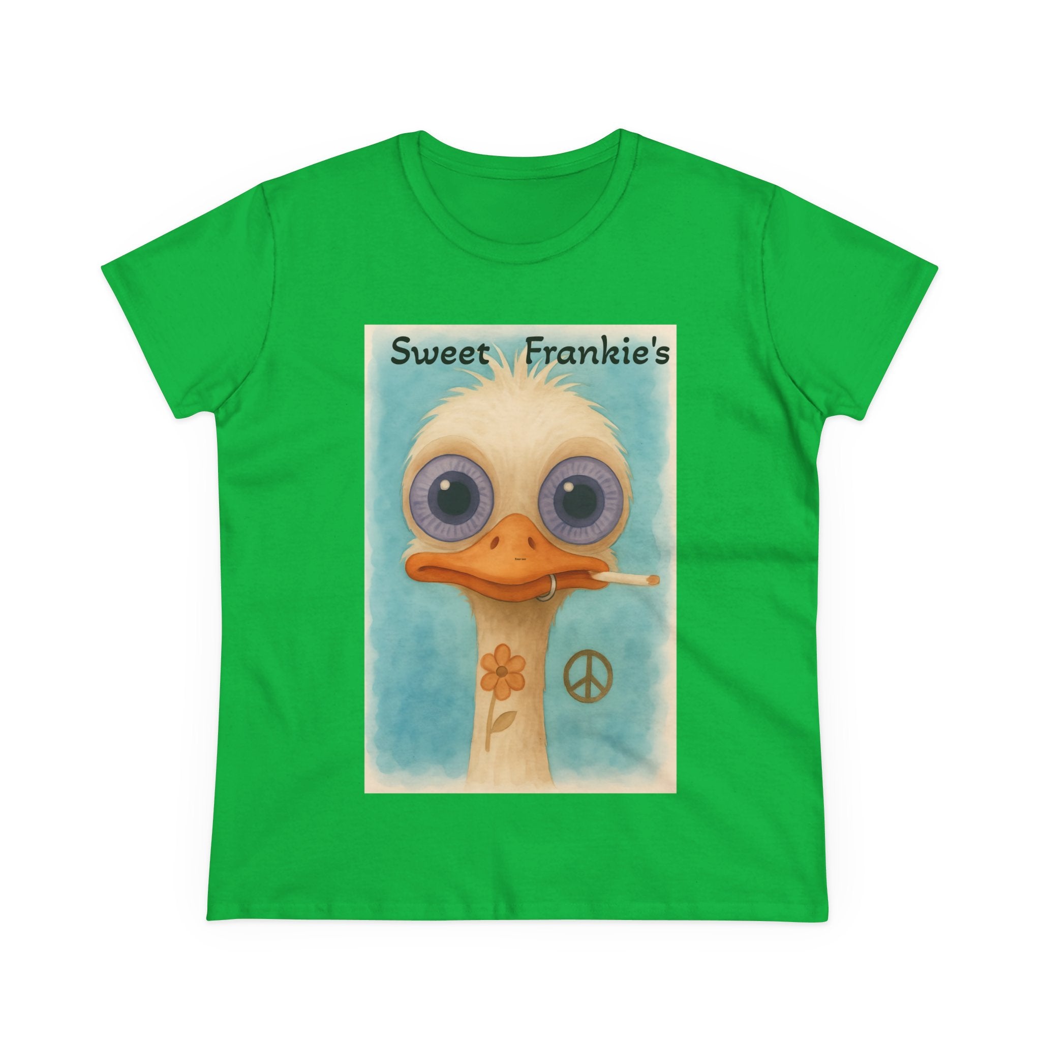 T-Shirt, Sweet Frankies Ostrich Graphic Tee, Funny Tee, Women's Graphic Shirt, Gift for Her, Women's Cotton Shirt social justice wear