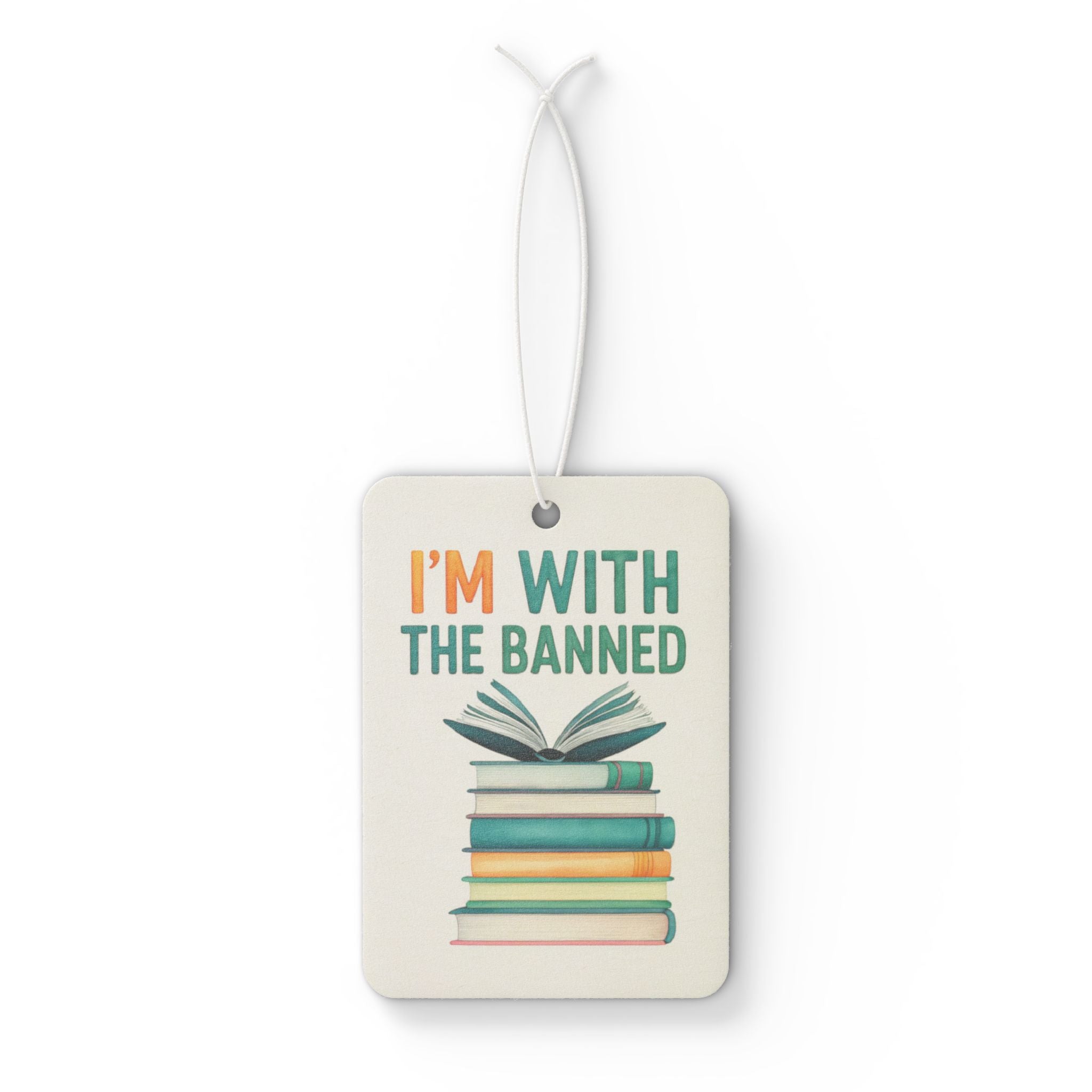 Car Air Freshener — “I’m With The Banned” Book-Lover Scent Tag