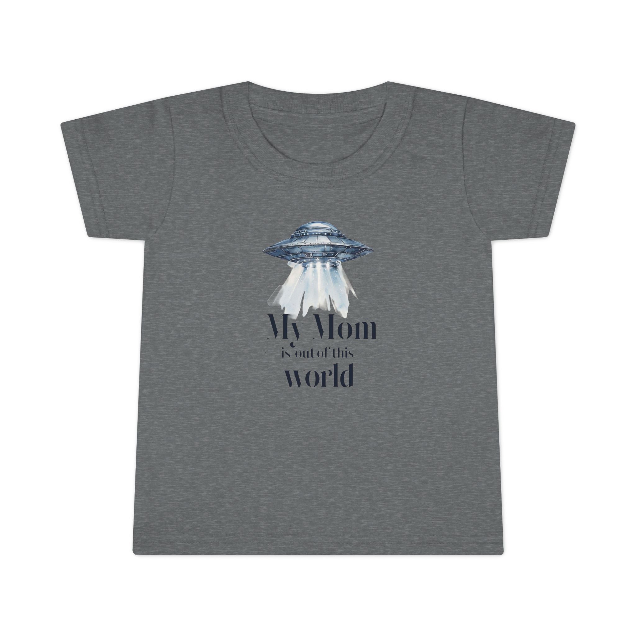 Cute Toddler T-Shirt - "My Mom is out of this world" - Perfect for Moms, Gifts, UFO Lovers, Everyday Wear, Baby Shower