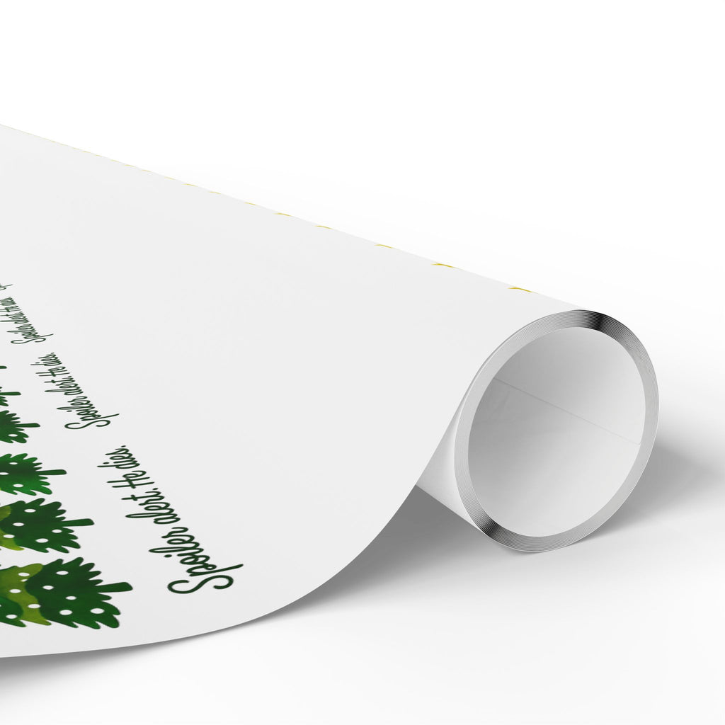 Funny Jesus Spoiler alert. He dies. Christmas Tree Wrapping Paper Roll – Festive Green Trees with