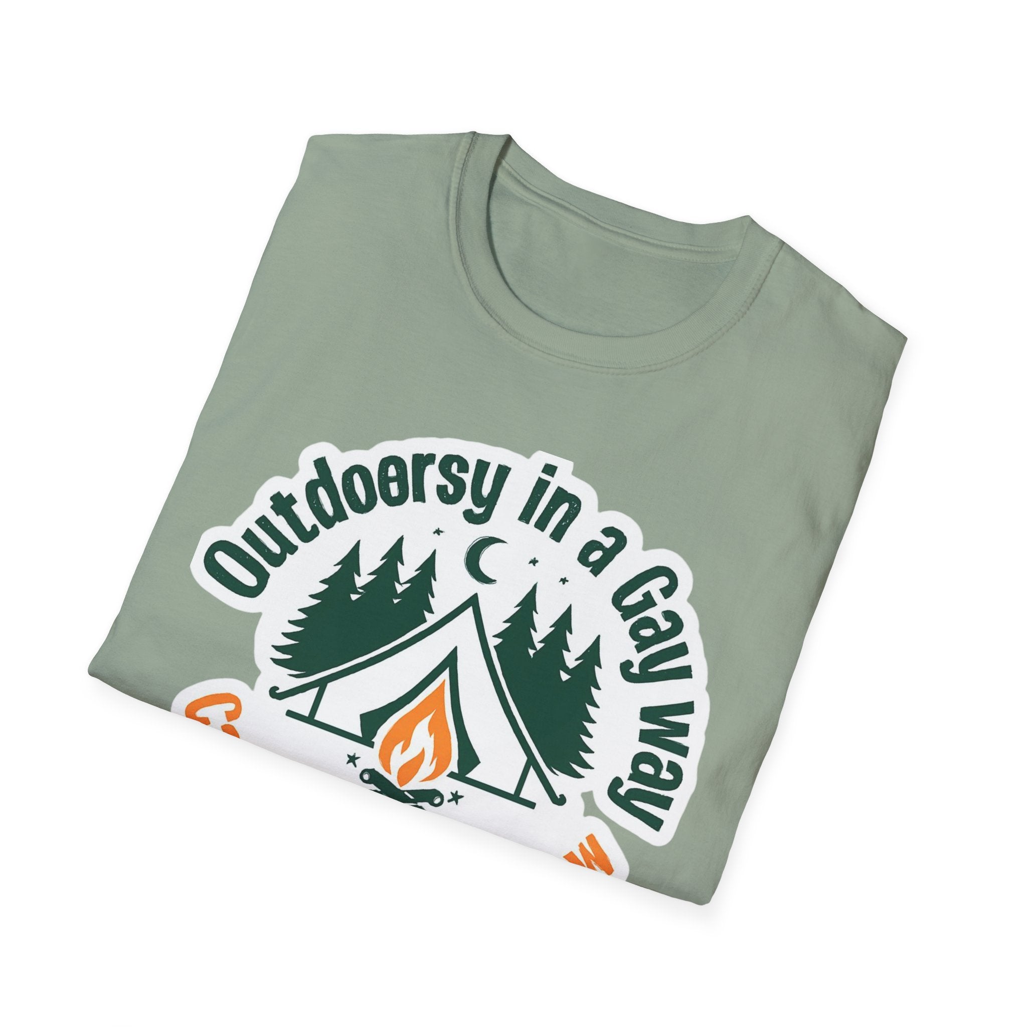 Camp Flaming Arrow Pride T-Shirt, Ptown carnival Gay Outdoorsy in a gay way, LGBTQ+ Camping Gear, Summer Festival Top, Unisex Graphic Tee