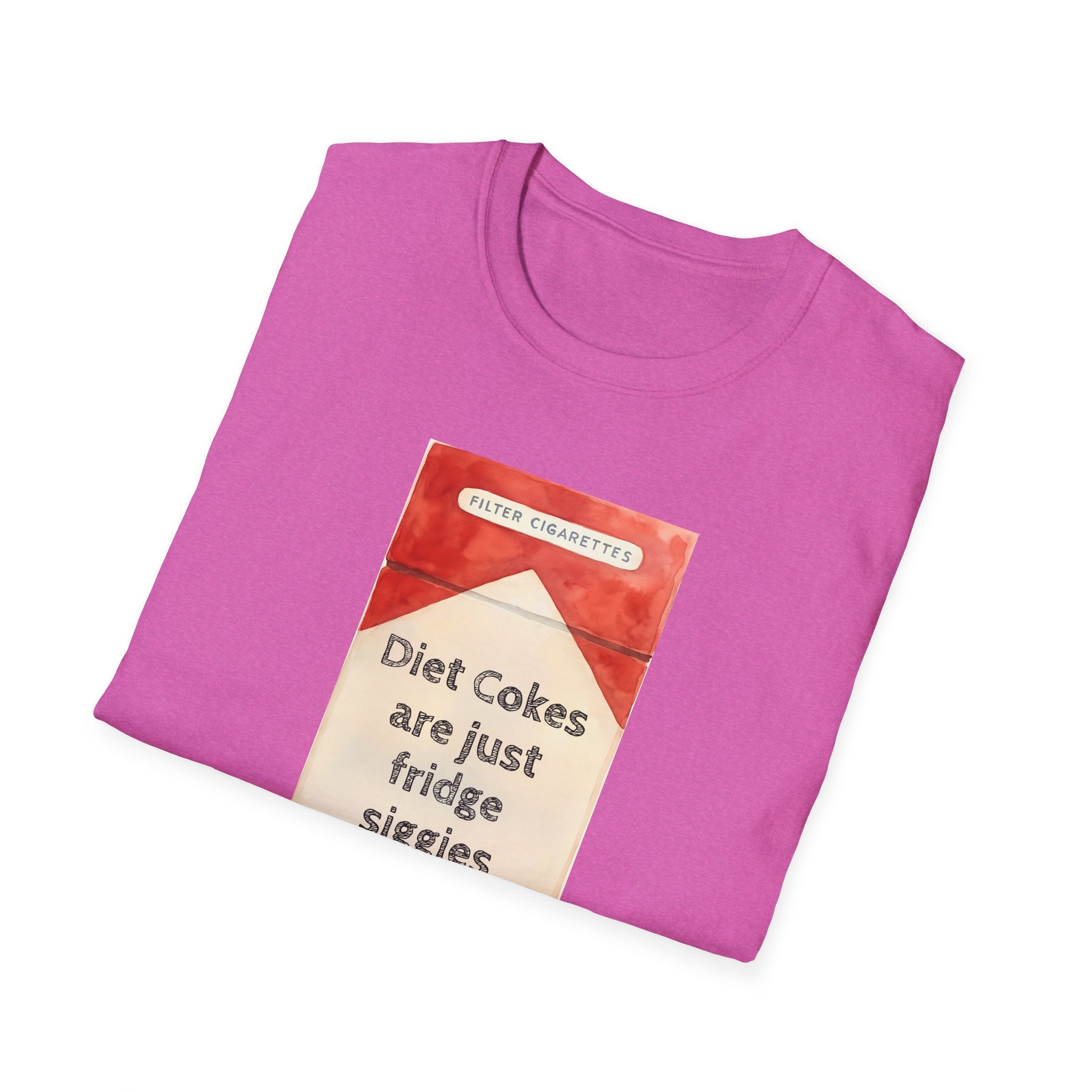 Retro Cool Diet Cola Unisex Softstyle T-Shirt, Fridge Siggies Smokers Gift Tee, Vintage Soda Pop Shirt smoker gift reds