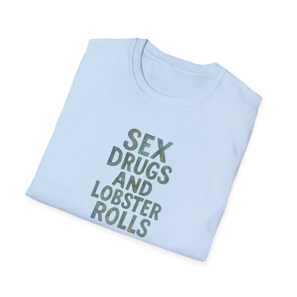 Seafood Love Her Gift Unisex Softstyle T-Shirt, Lobster Roll Tee, Beach Lover Shirt, Summertime Apparel, Funny Foodie Top