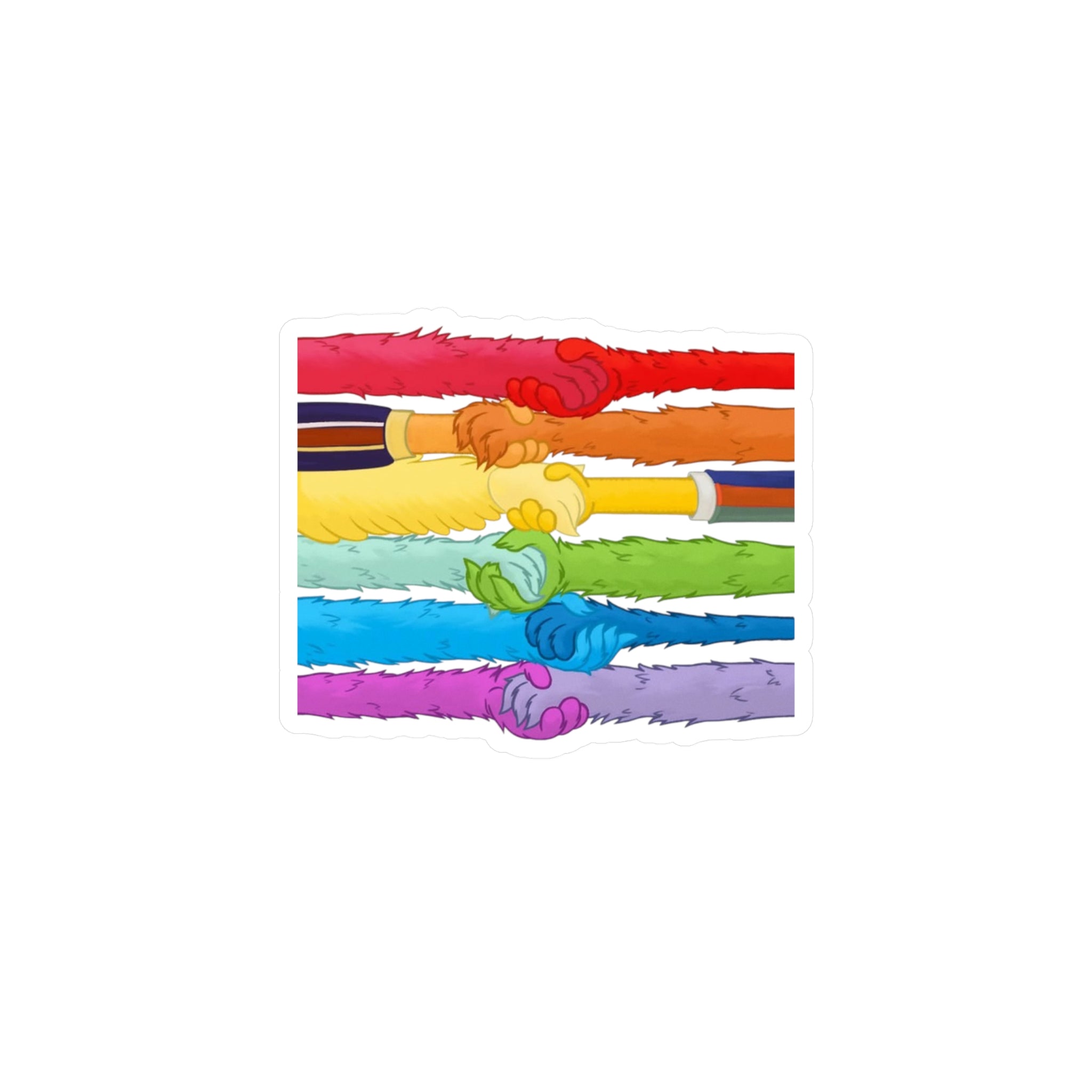 Kindness and diversity matter! Colorful Pride LGBTQ+ anti trump  Colorful Handshake Vinyl Decals, Stickers, Laptop Pride, Friendship Gifts