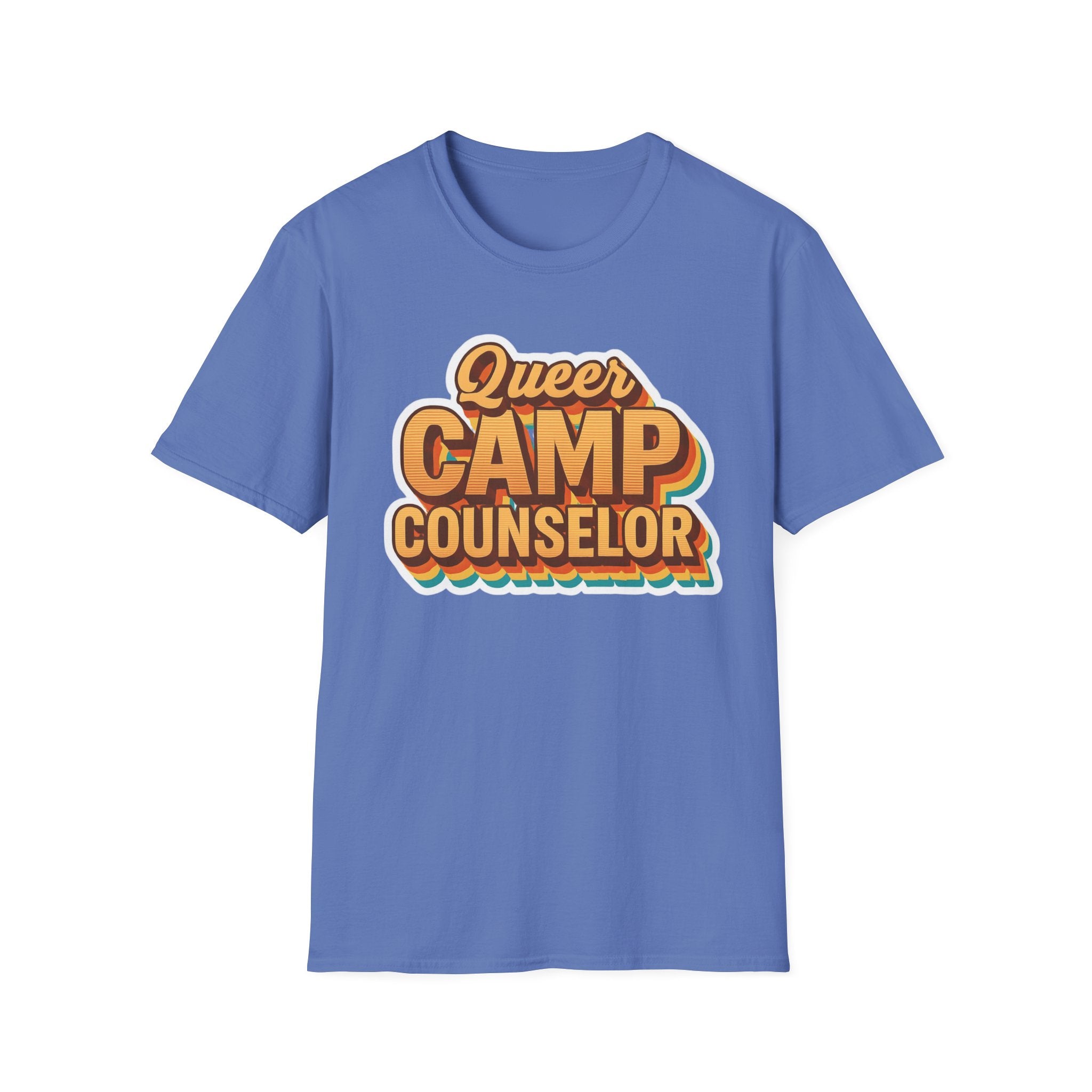 Queer Camp Counselor T-Shirt, LGBTQ Pride Tee, Rainbow Graphic Shirt, Summer Camp Theme Top, Gender Neutral Clothing Ptown carnival