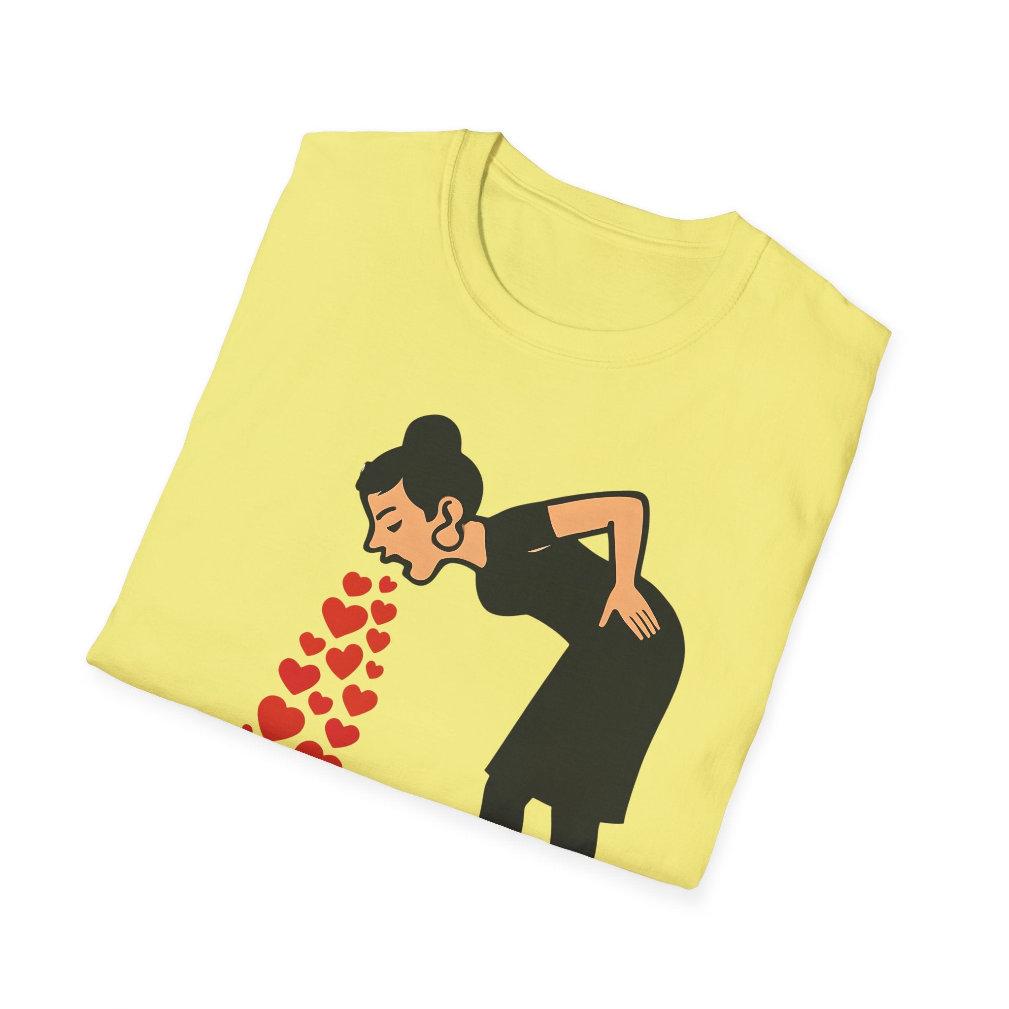 Vomiting Hearts T-Shirt, Anti Valentines Day Shirt, Art Girl Funny Love Humor gift , Sarcastic Romance Top, Dark Humor Graphic Shirt Unisex