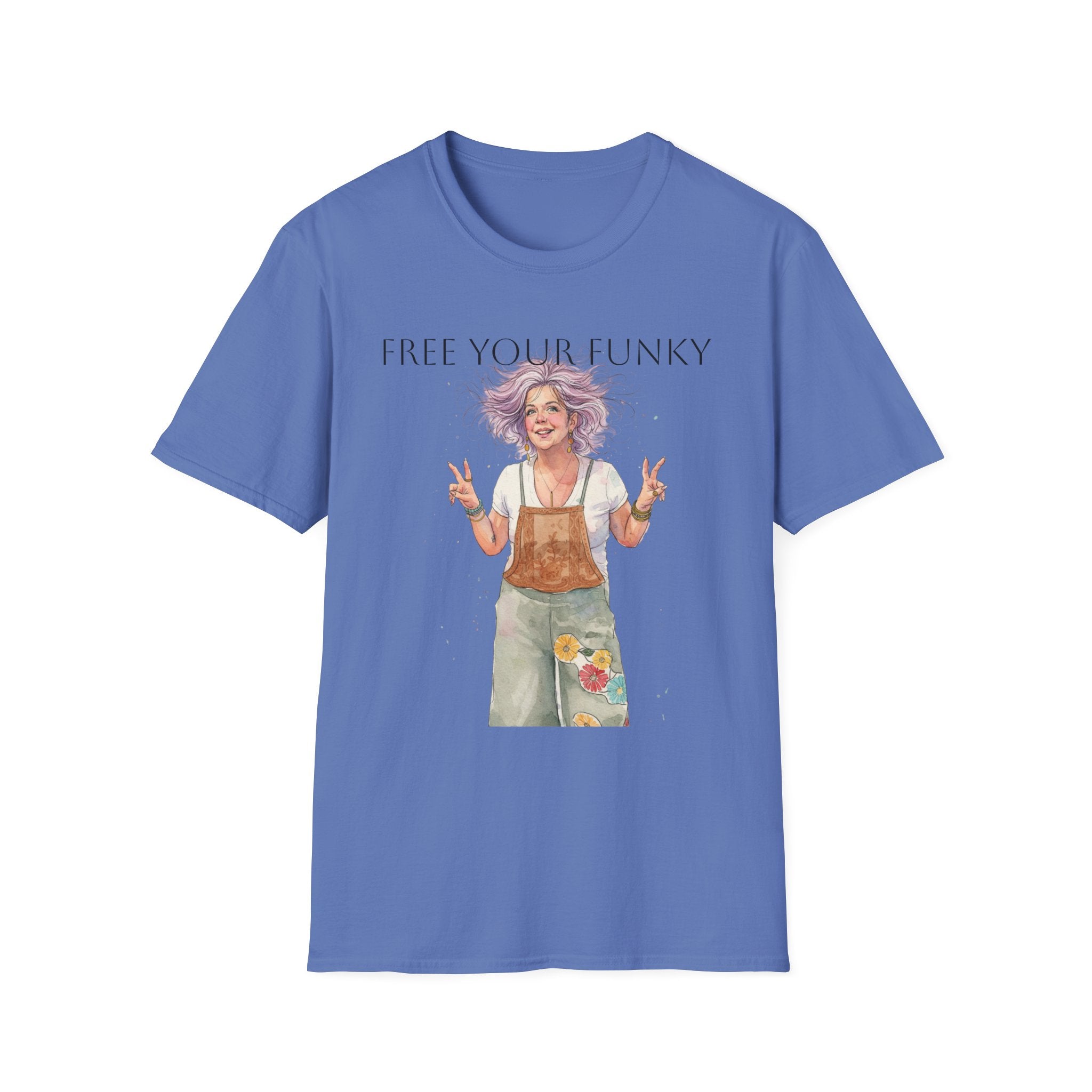 T-Shirt — “Free Your Funky” Peace-Sign Boho Woman Graphic Tee
