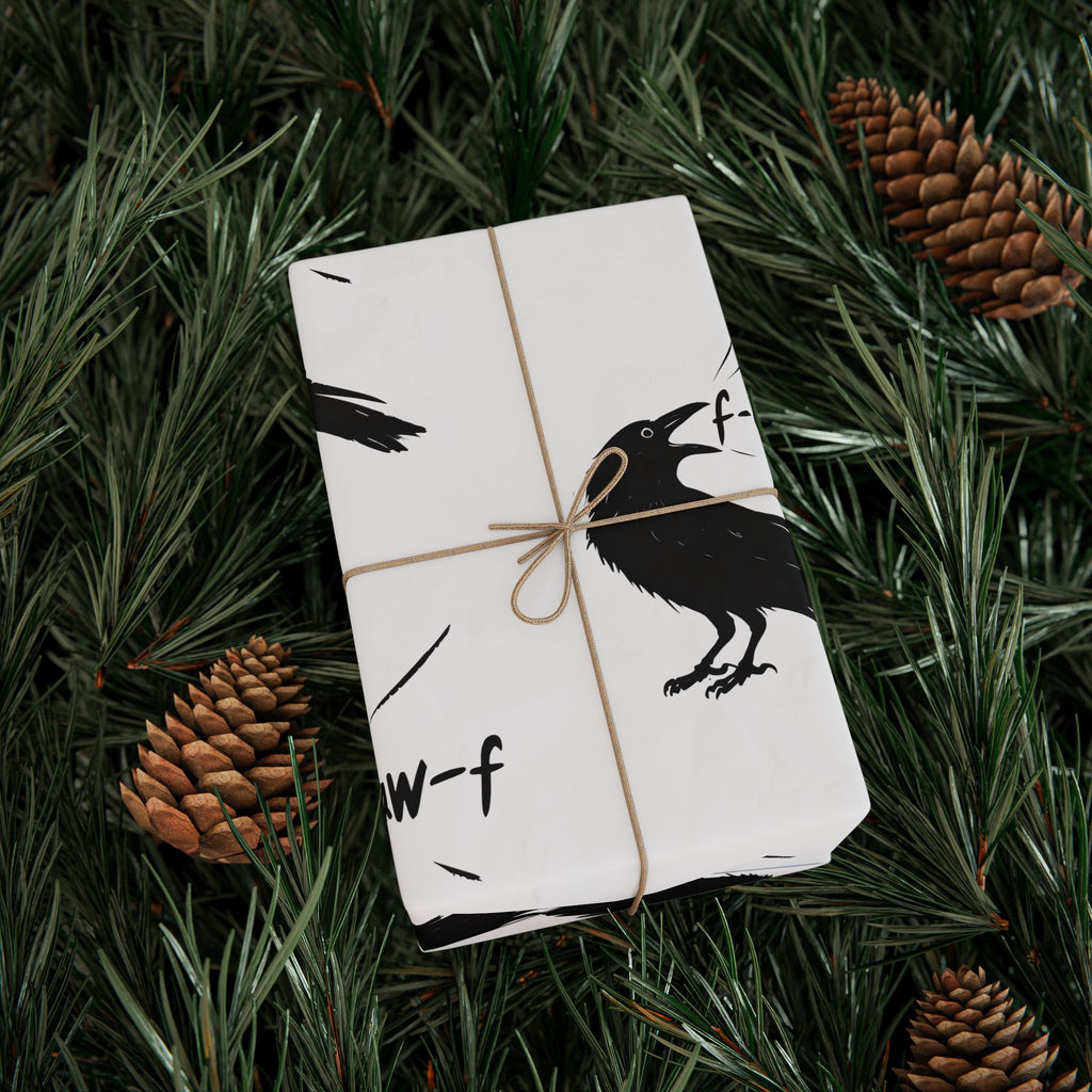 F-Caw-F. F*ck Off! Crow Wrapping Paper funny, sarcastic, crow, lover, edgy, wrapping, and gift paper