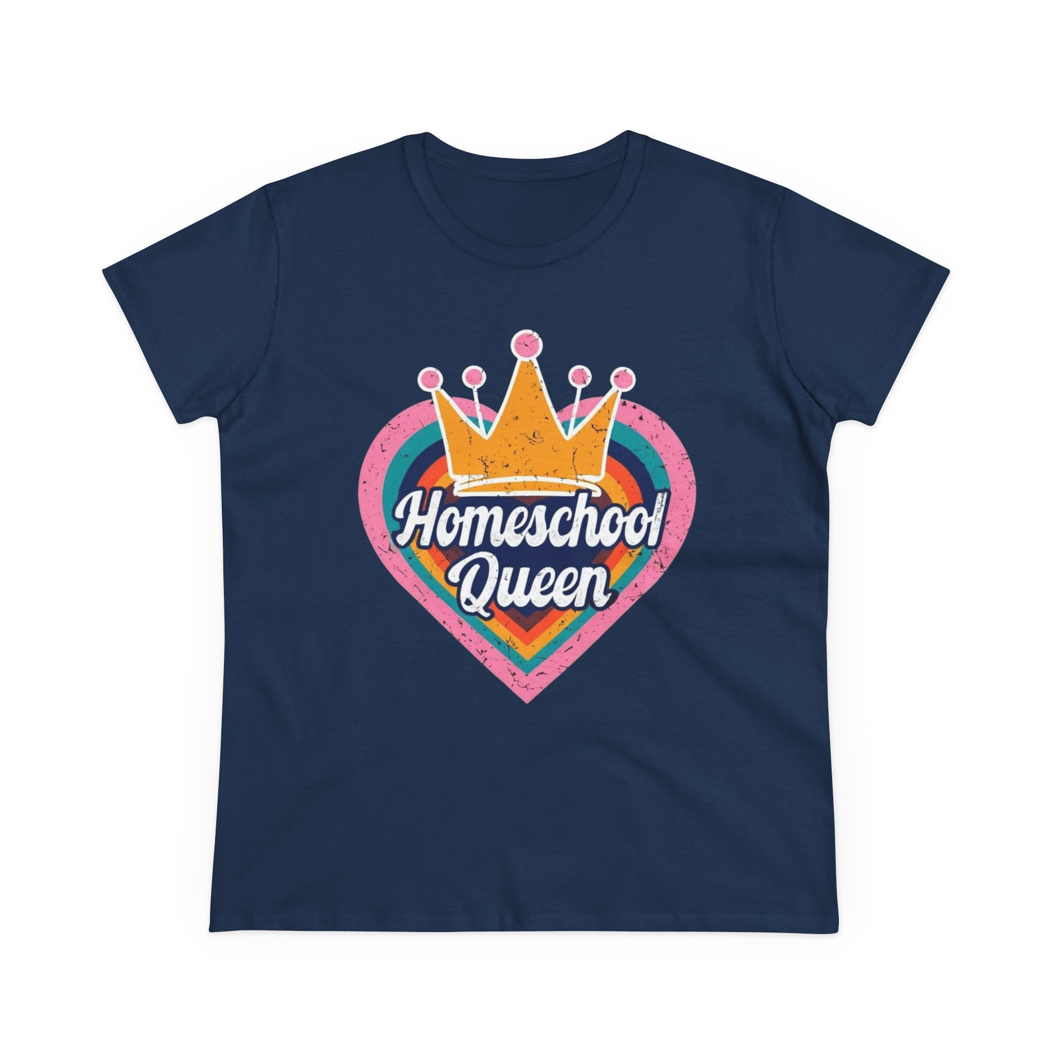 Homeschool Queen Cotton Tee, Cute Tee for Moms, Colloquial Gift for Homeschoolers, Fun Educational Apparel, Perfect for Back to School