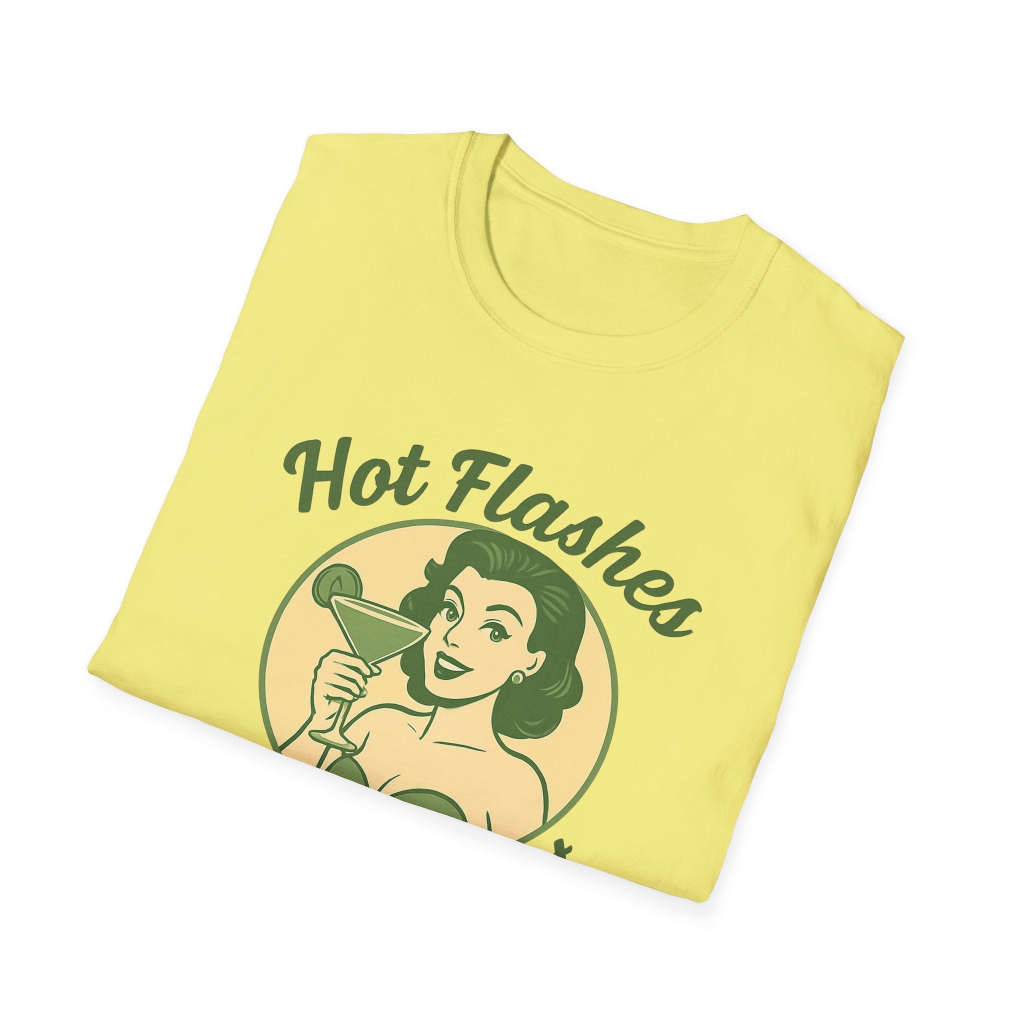Menopause Life Change Gifts for Her Unisex Softstyle T-Shirt, Hot Flashes Cold Heart, Funny Menopausal Shirt, Gift for Women, Comfortable