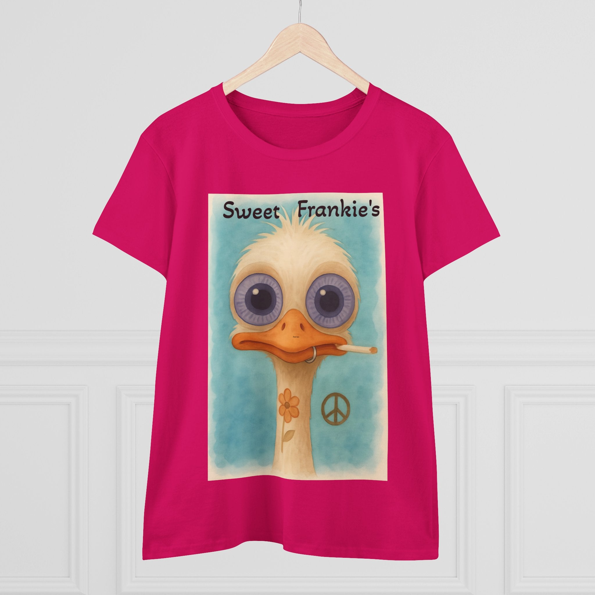 T-Shirt, Sweet Frankies Ostrich Graphic Tee, Funny Tee, Women's Graphic Shirt, Gift for Her, Women's Cotton Shirt social justice wear
