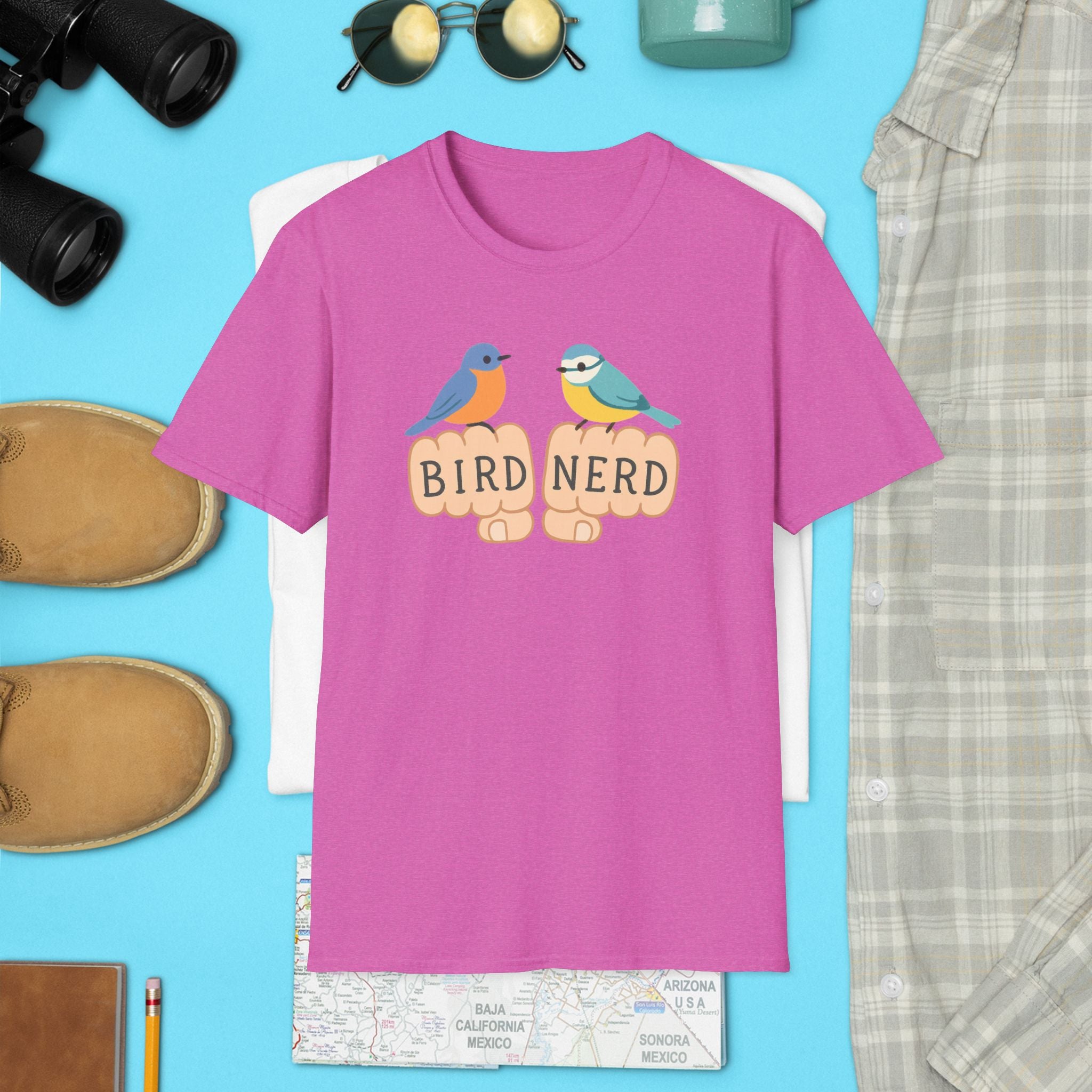 Bird Nerd Unisex Softstyle T-Shirt, Perfect for Bird Lovers, Nature Enthusiasts, Gift for Birdwatchers, Casual Wear,  Apparel bird gift