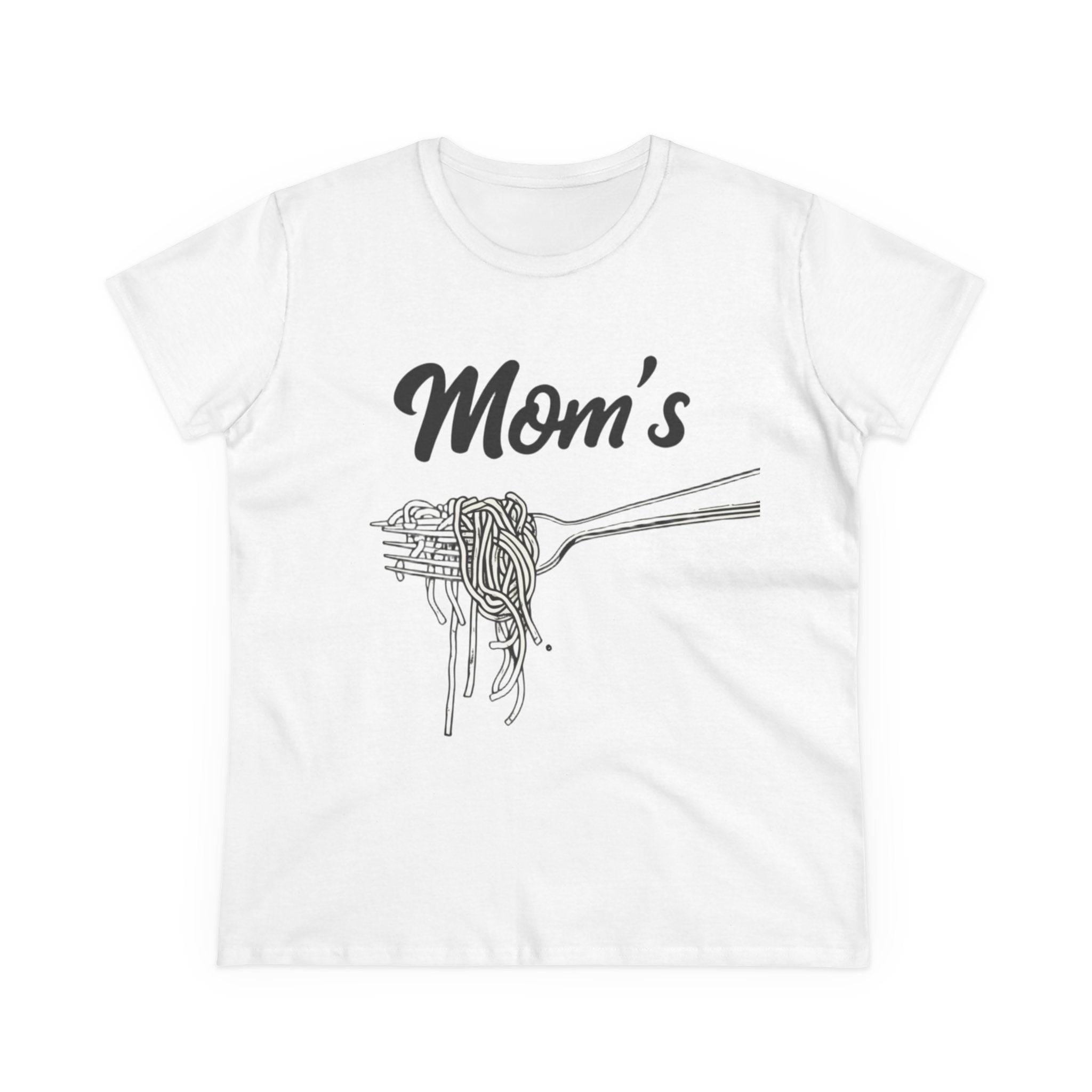 Mom's Spaghetti Tee - Women's Midweight Cotton T-Shirt, Gift for Mother's Day, Foodie Shirt, Casual Wear, Cozy Top