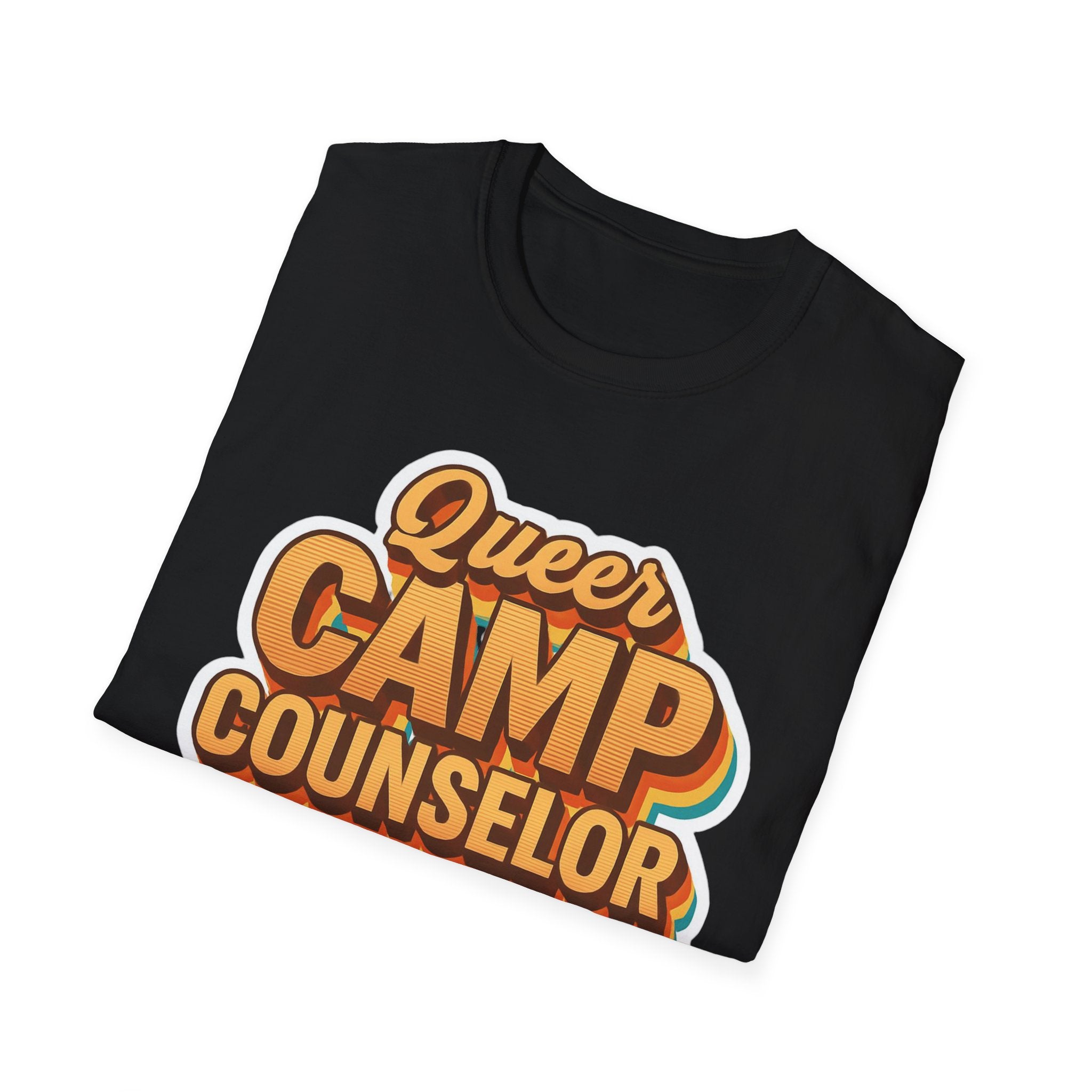 Queer Camp Counselor T-Shirt, LGBTQ Pride Tee, Rainbow Graphic Shirt, Summer Camp Theme Top, Gender Neutral Clothing Ptown carnival