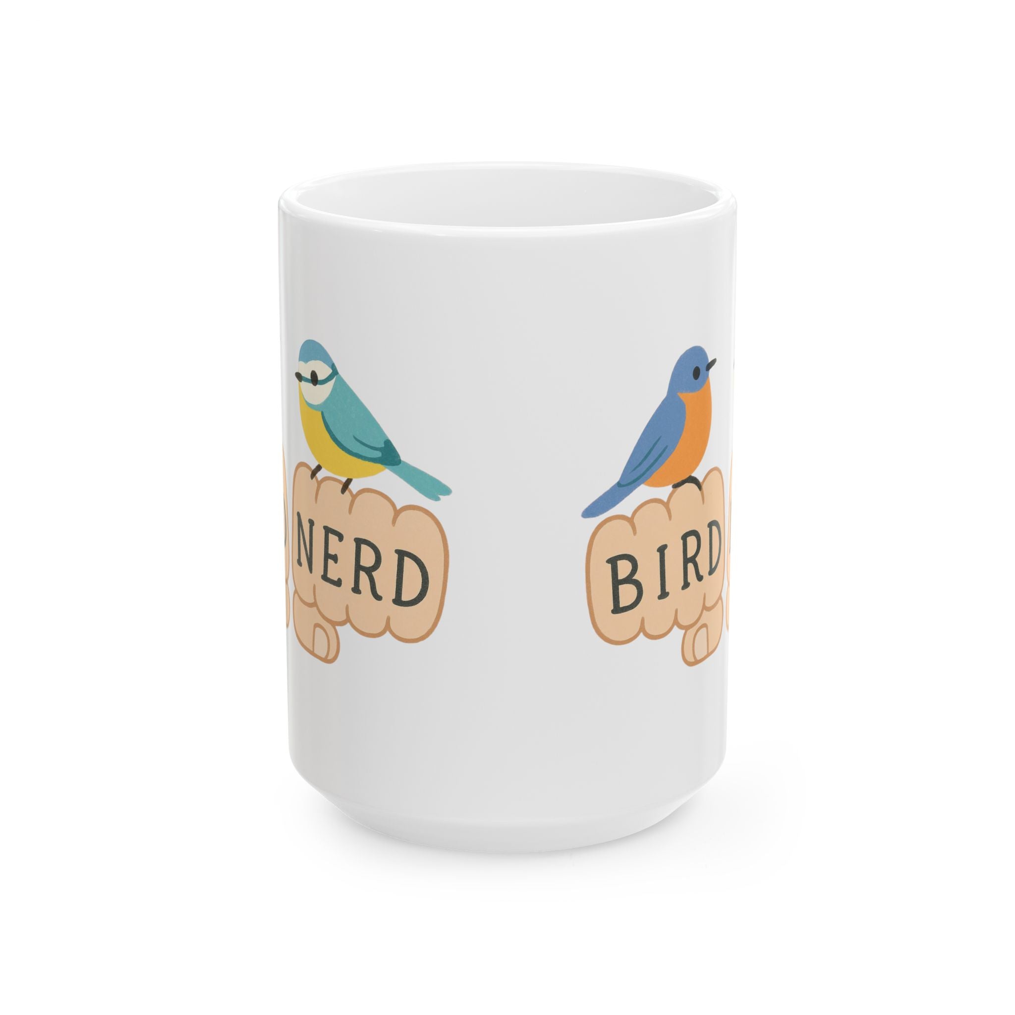 Bird Nerd Bird Lover's Ceramic Mug Perfect Gift for Nature Enthusiasts, Birdwatching, knuckle tattoo Unique Gift for Her or him