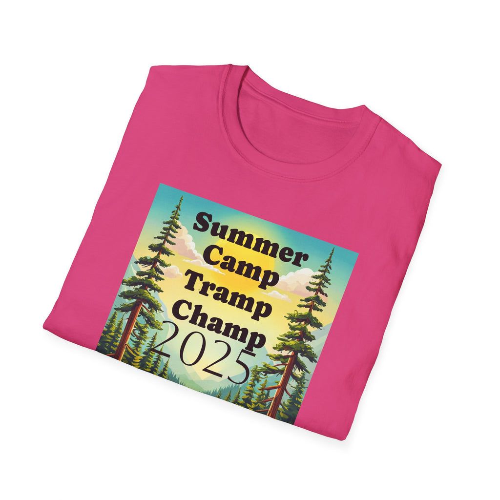 Unisex Summer Camp T-Shirt, Fun Camp Tee, Outdoor Adventure Shirt, Camping Gift, Tramp Champ Apparel, 2025 Summer Tees