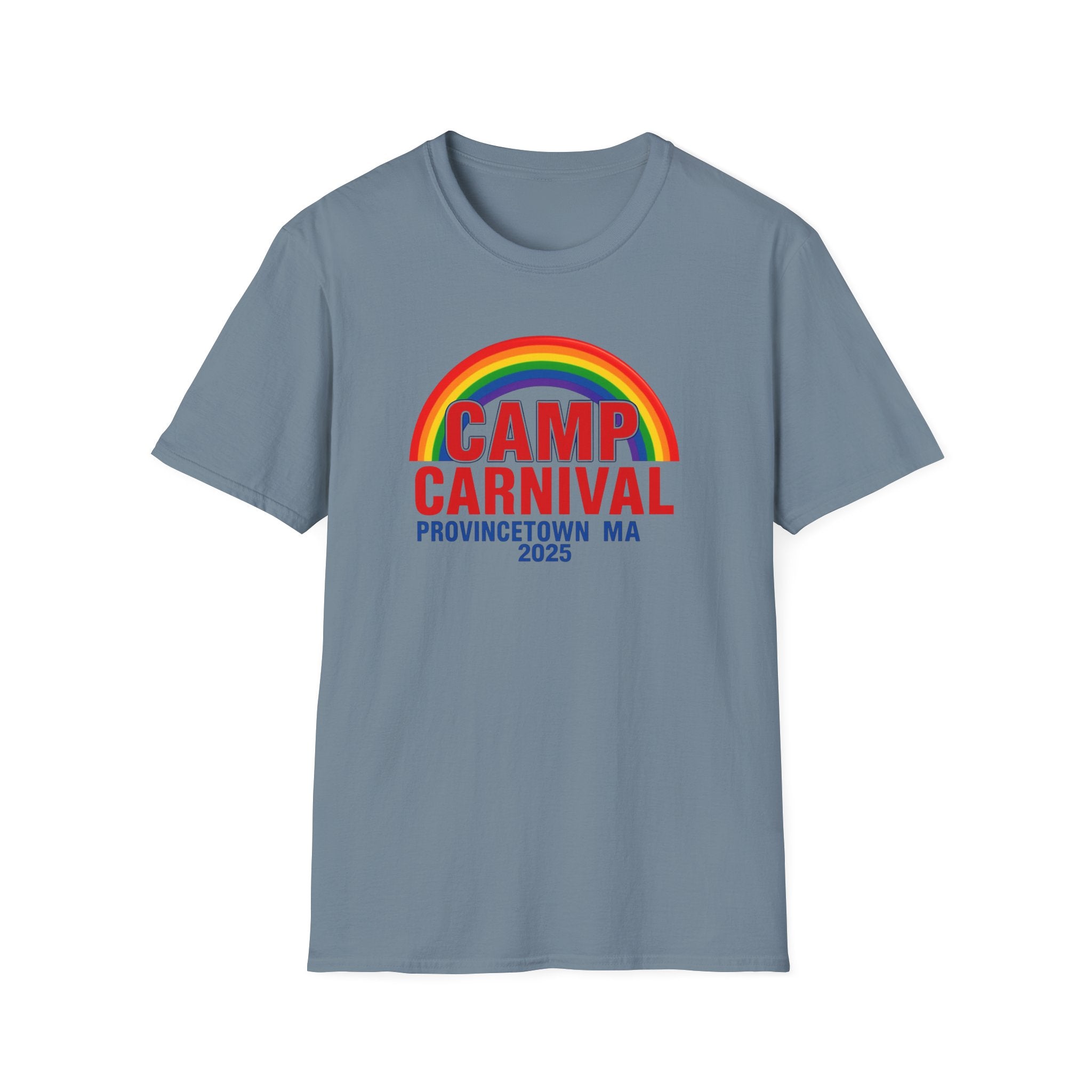 Rainbow Camp Carnival Ptown Unisex T-Shirt, LGBTQ+ Pride Apparel, Summer Festival Top, Gift for Camp Lovers, 2025 Event Shirt