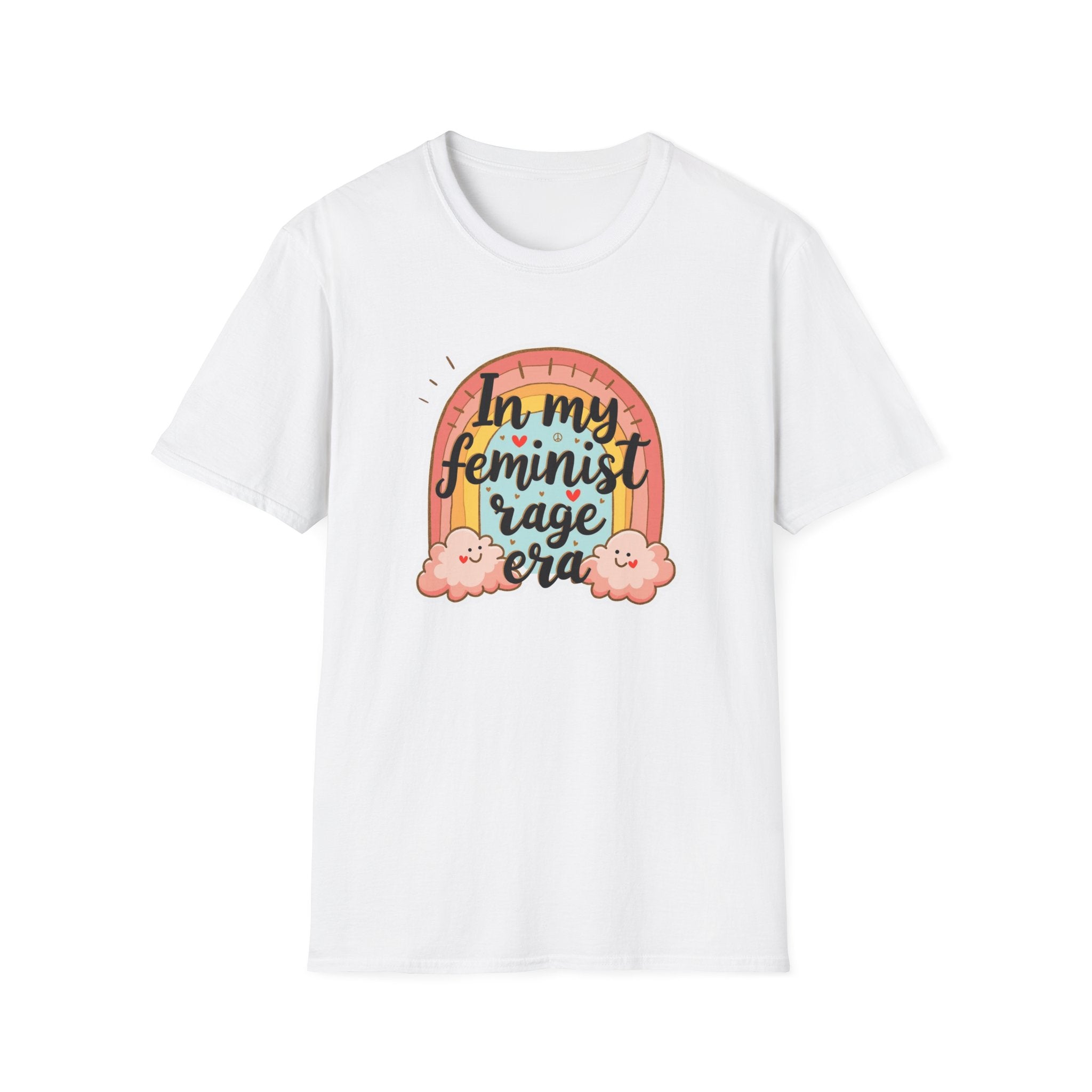 In My Feminist Rage Era Rainbow Tee - Unisex Softstyle T-Shirt, Empowerment Shirt, Gift for Activists,  Pride Apparel, Statement T-shirt