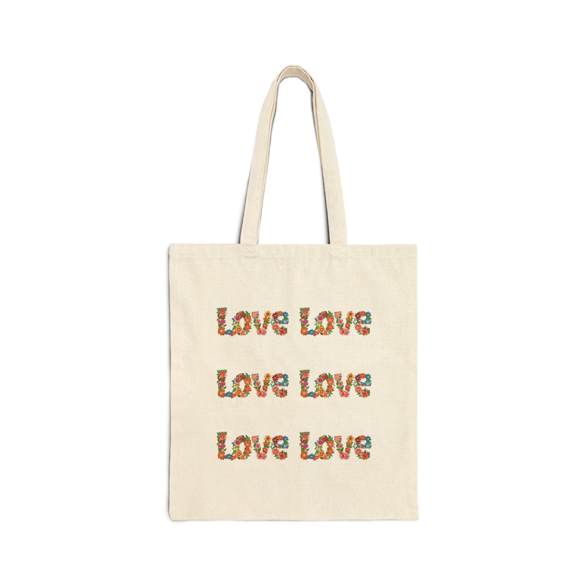 Love Love love Cotton Canvas Tote Bag - Eco-Friendly Grocery Tote, Beach Bag, Gift Bag for Women, Reusable Shopping Bag gift for her