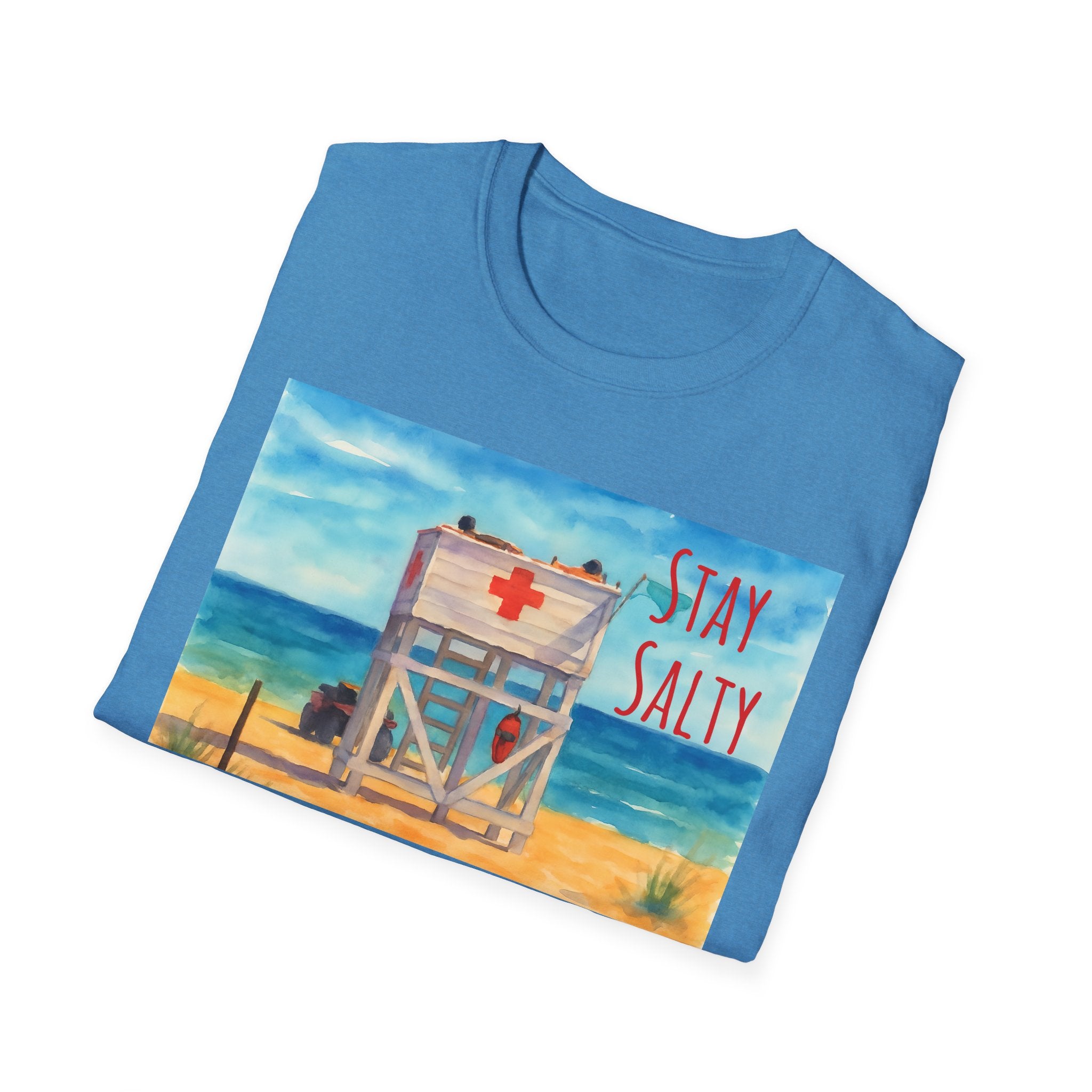 Stay Salty Ocean Vibes Unisex T-Shirt, Stay Salty Lifeguard Stand Beach Sunshine , Gift for Beach Lovers, Summer Tee, Coastal Theme Top,