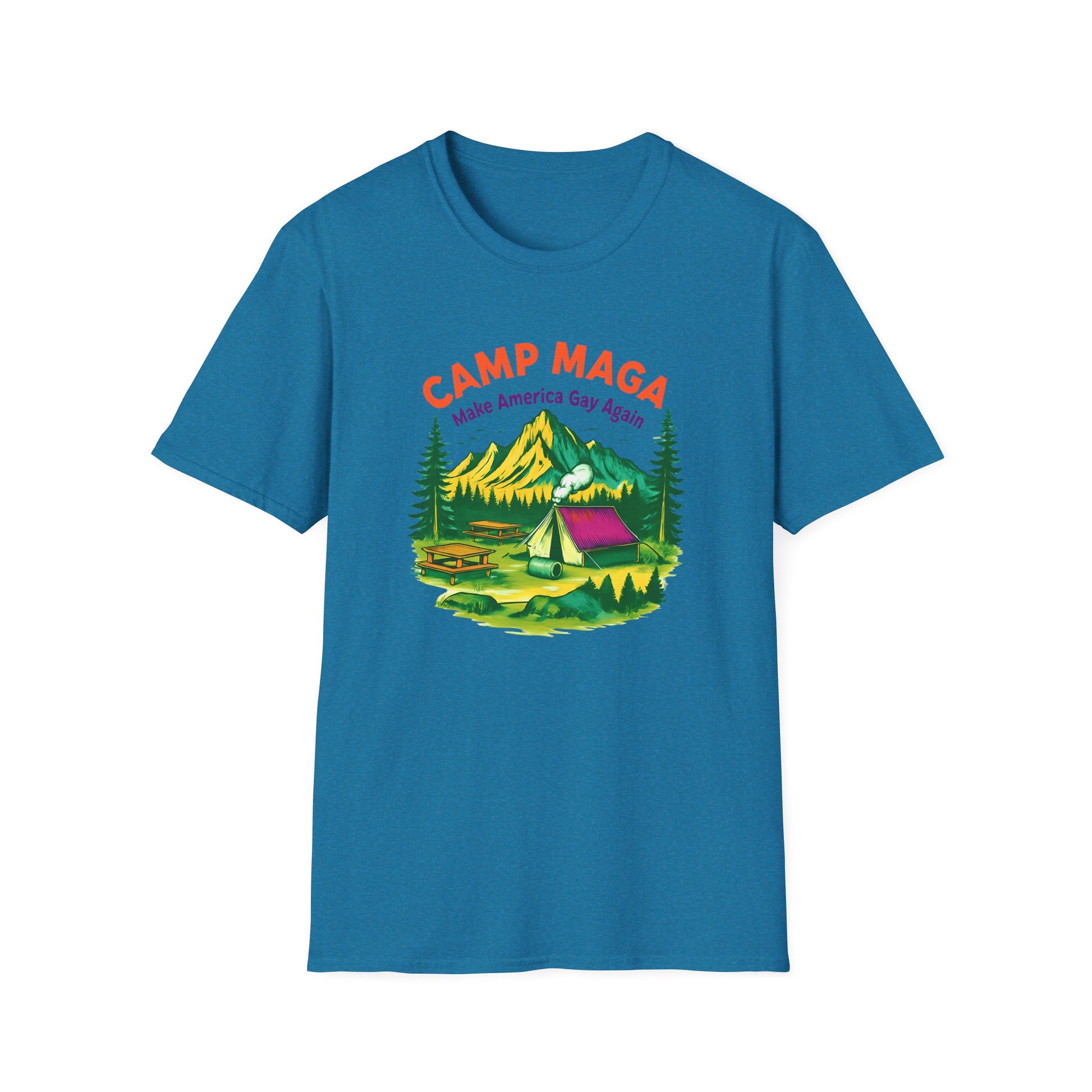 Camp MAGA Unisex make America gay again carnival Softstyle T-Shirt - Make America Gay Again, LGBTQ Pride Shirt, Camping Tee, Gift for [...]