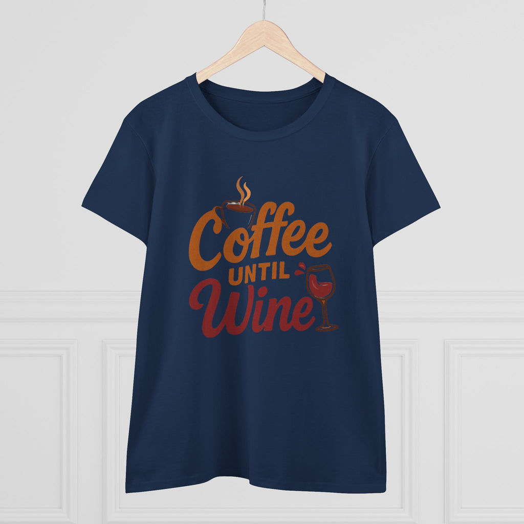 Coffee until wine tshirt coffee lovers wine lovers gift for her cozy, Women's Tee, Graphic Tee, Coffee Shirt, Wine Shirt, Funny Shirt