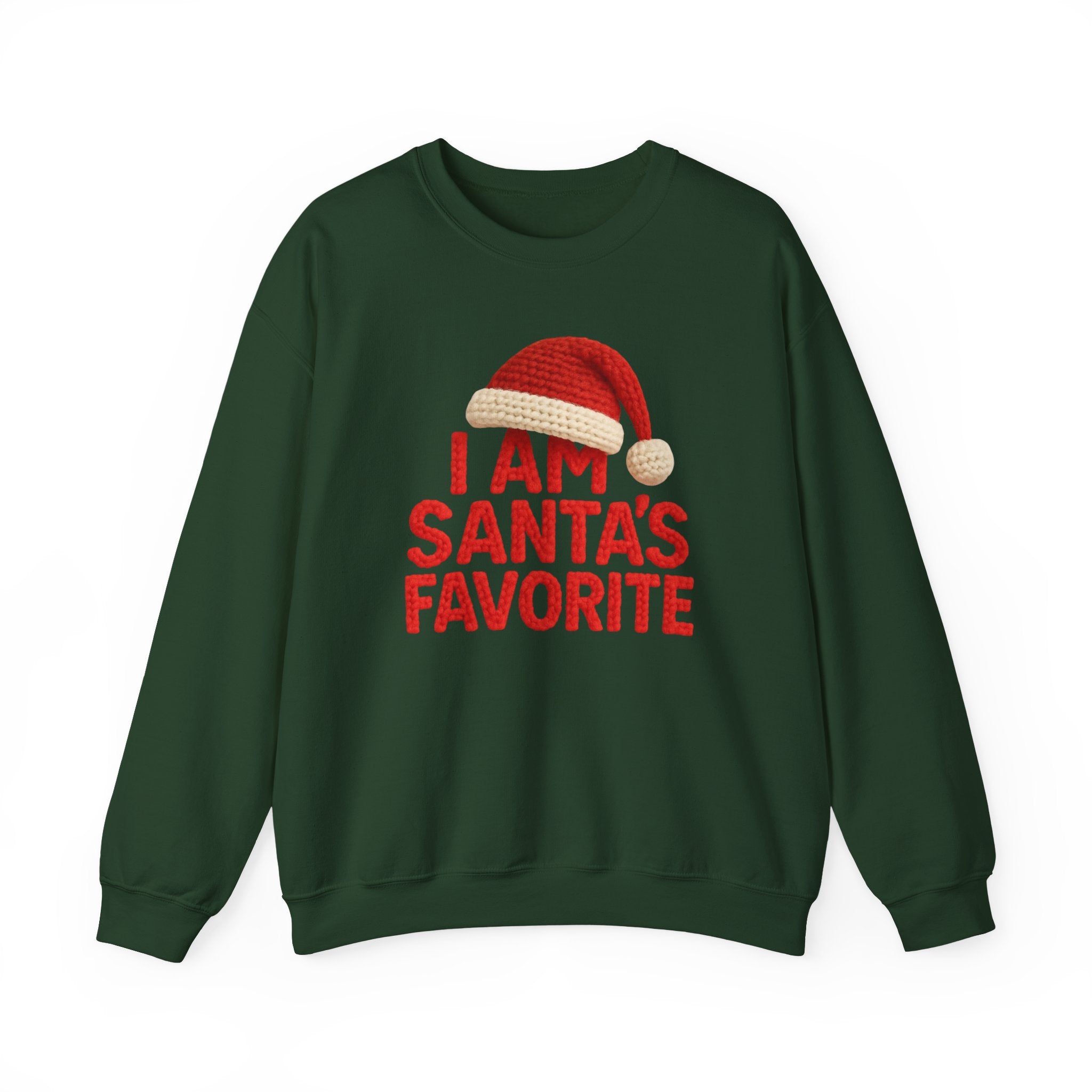 Christmas Sweatshirt - "I Am Santa's Favorite" Festive Crewneck printed