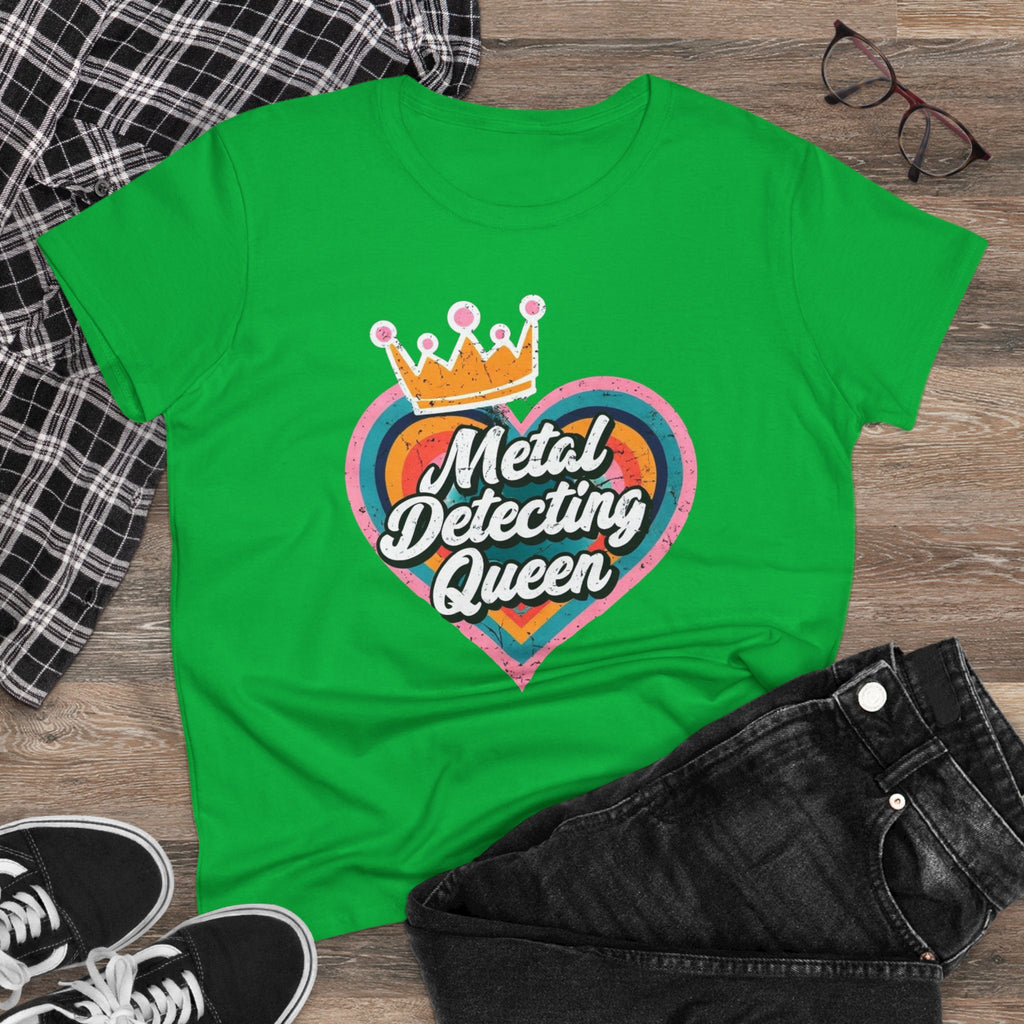 Metal Detecting Queen T-Shirt, Fun Tee for Hobbyists, Gift for Treasure Hunters, Everyday Casual Wear, Perfect for Outdoors