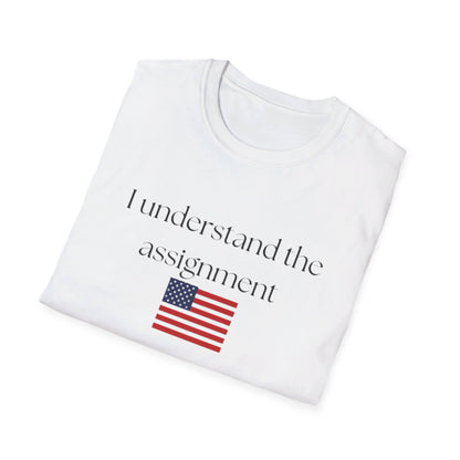 I understand the assignment and flag Unisex Softstyle T-Shirt