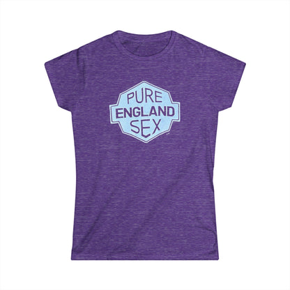 Pure England Sex Tee, Casual Women's Shirt, Funny Graphic Top, Gift for Her, Summer Fashion, Trendy Softstyle Tee white lotus