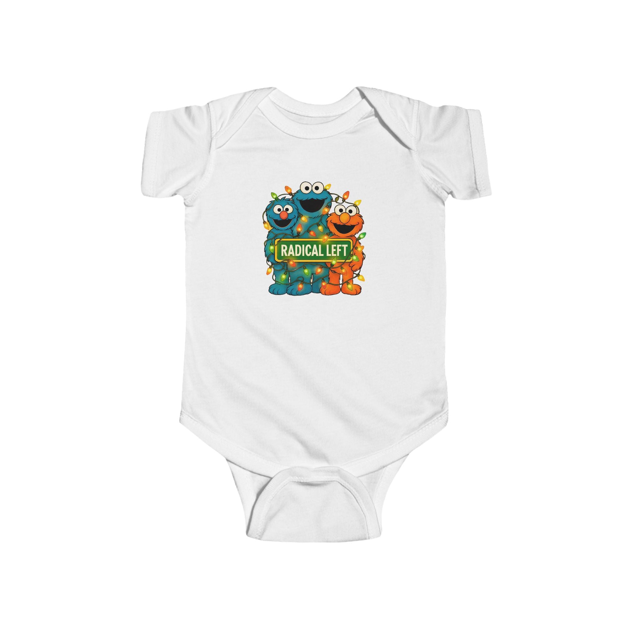 Radical Left Funny Infant Bodysuit, Anti-Trump Baby Gift, Social Justice Christmas Onesie, Kindness and Diversity Political Humor,