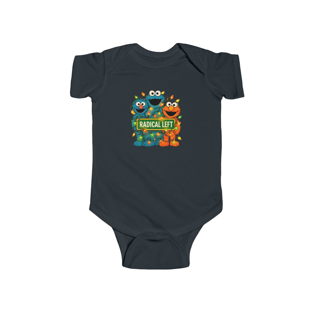 Radical Left Funny Infant Bodysuit, Anti-Trump Baby Gift, Social Justice Christmas Onesie, Kindness and Diversity Political Humor,