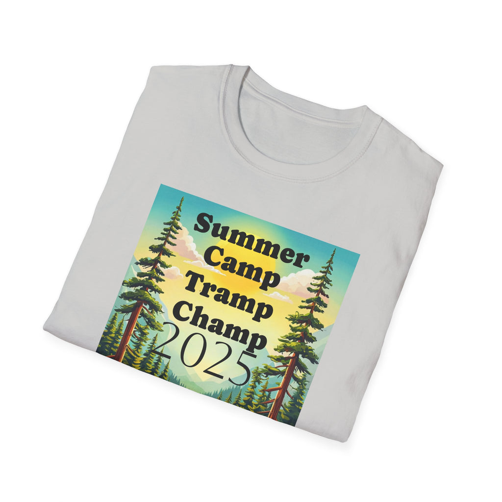 Unisex Summer Camp T-Shirt, Fun Camp Tee, Outdoor Adventure Shirt, Camping Gift, Tramp Champ Apparel, 2025 Summer Tees