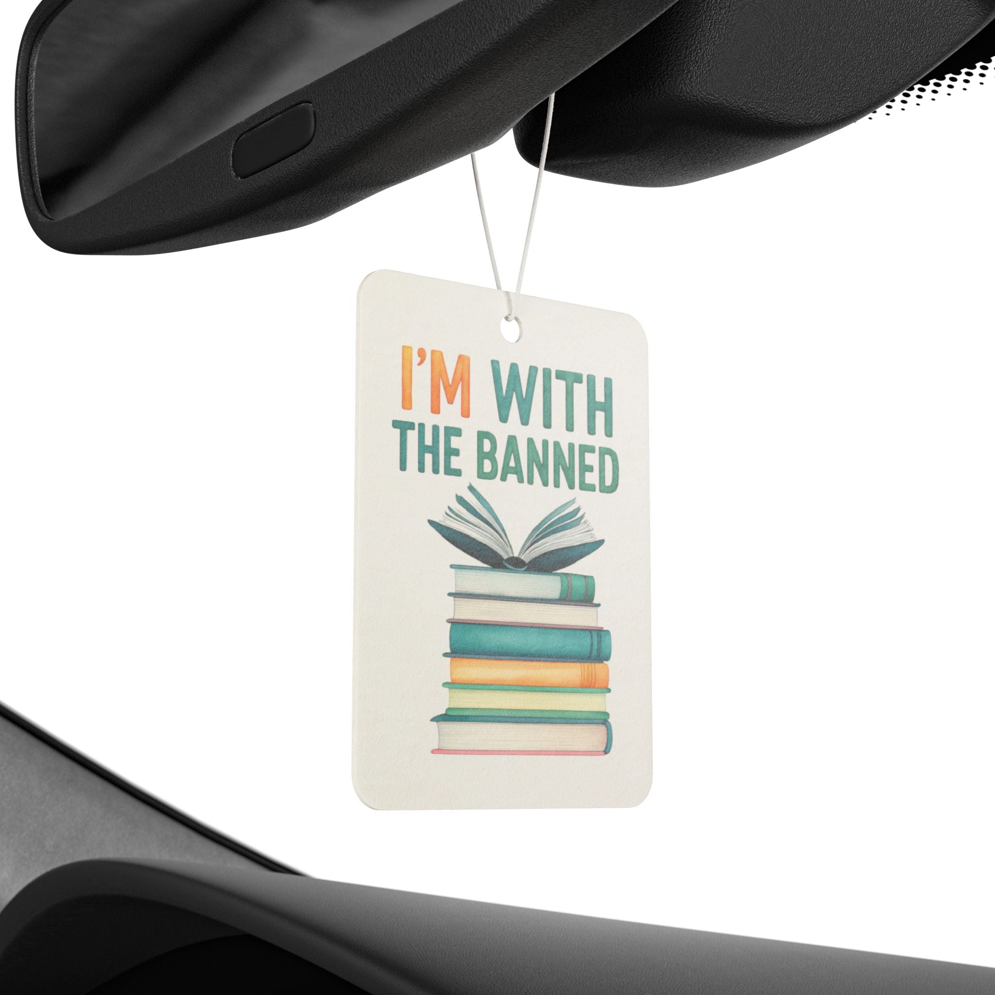Car Air Freshener — “I’m With The Banned” Book-Lover Scent Tag
