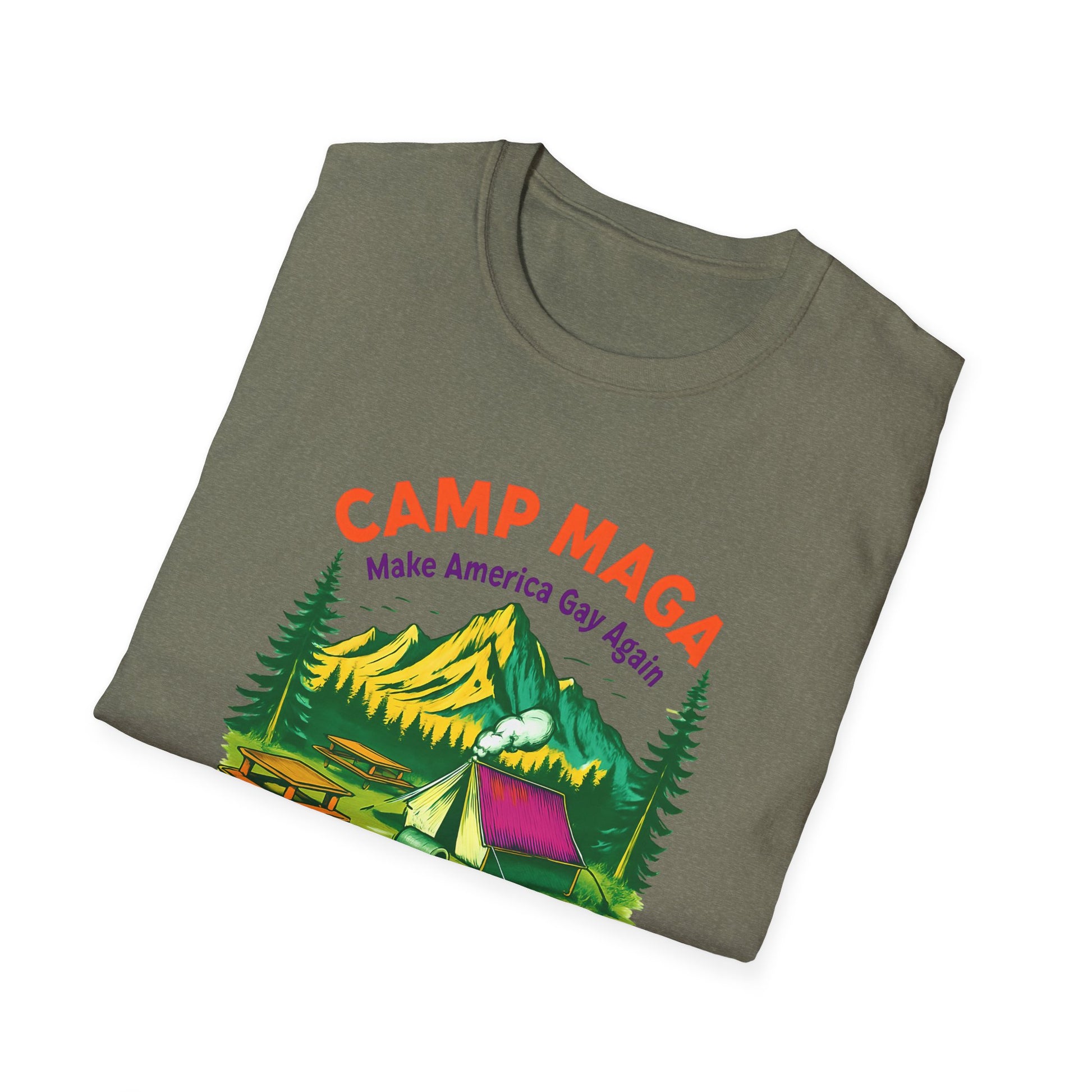 Camp MAGA Unisex make America gay again carnival Softstyle T-Shirt - Make America Gay Again, LGBTQ Pride Shirt, Camping Tee, Gift for [...]