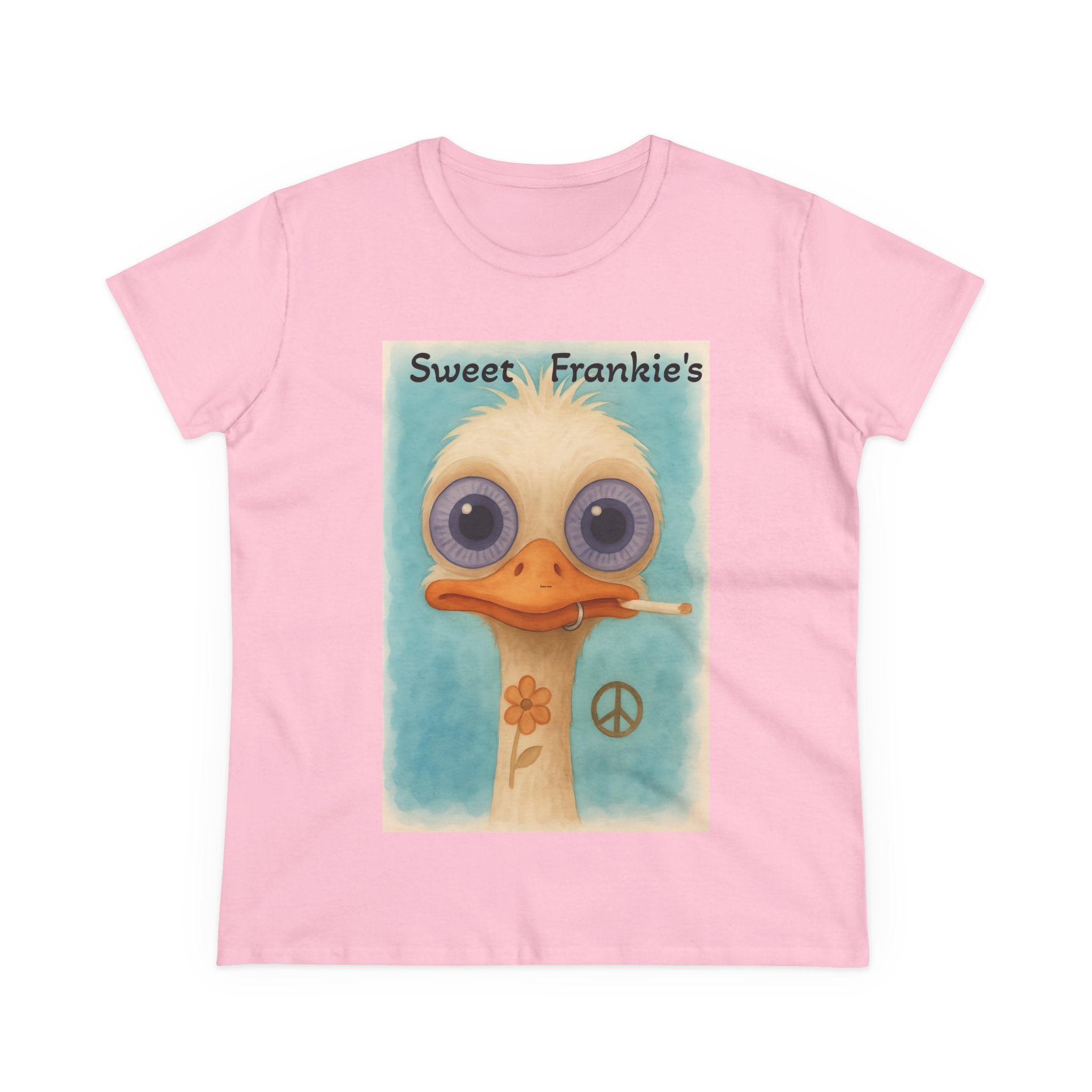 T-Shirt, Sweet Frankies Ostrich Graphic Tee, Funny Tee, Women's Graphic Shirt, Gift for Her, Women's Cotton Shirt social justice wear